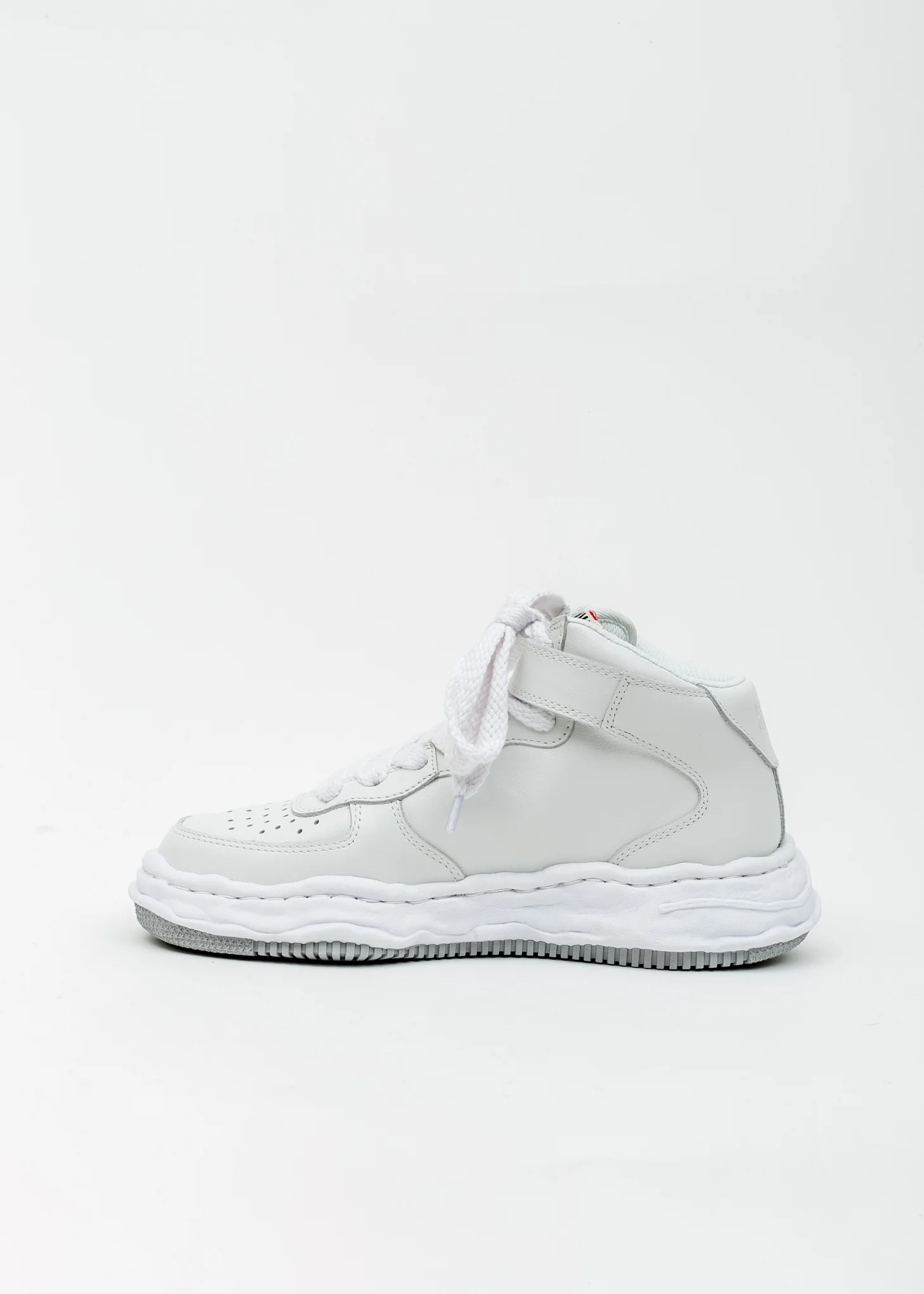White Original Sole Leather Sneaker (WAYNE HIGH) - Image 4