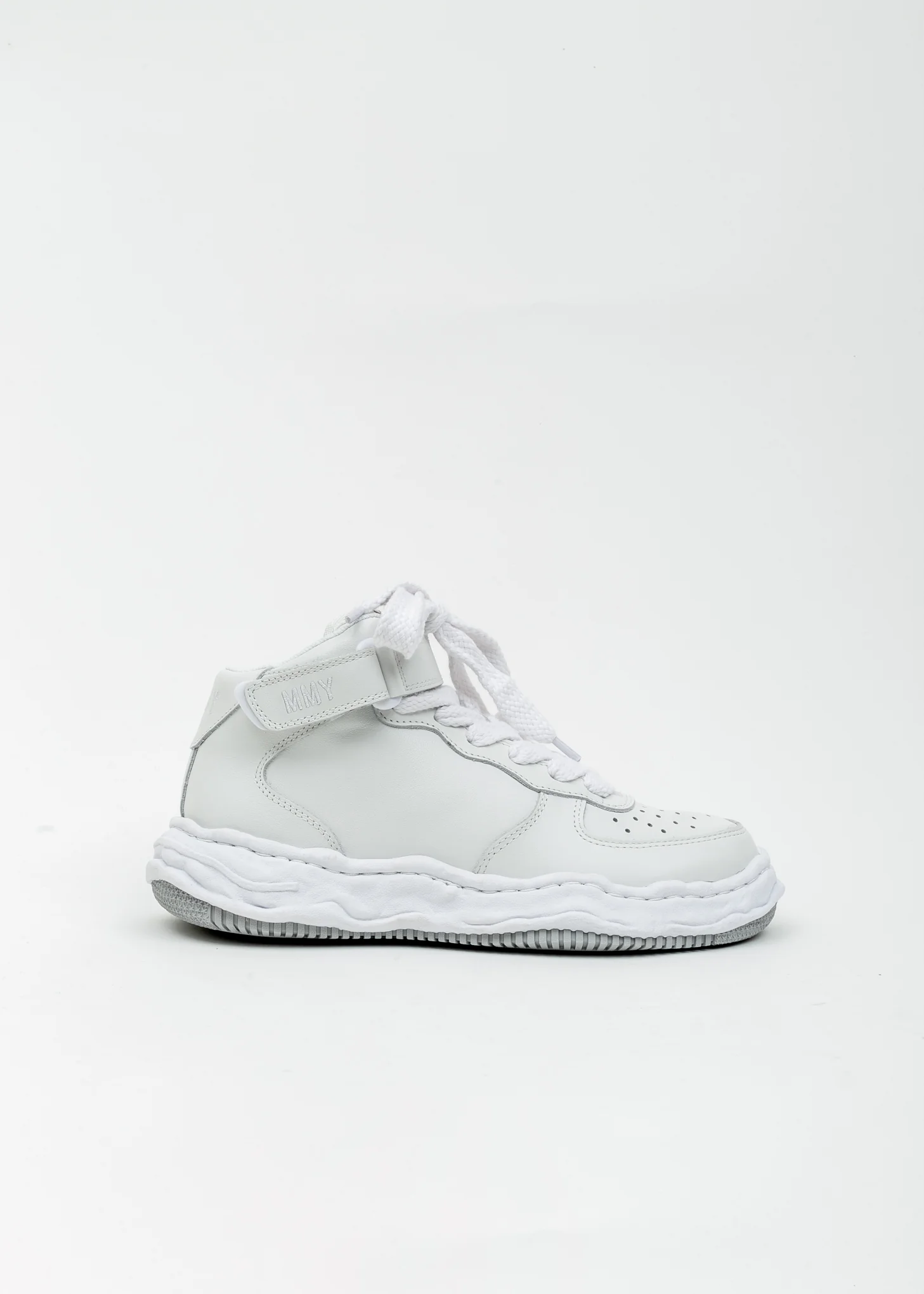 White Original Sole Leather Sneaker (WAYNE HIGH) - Image 5