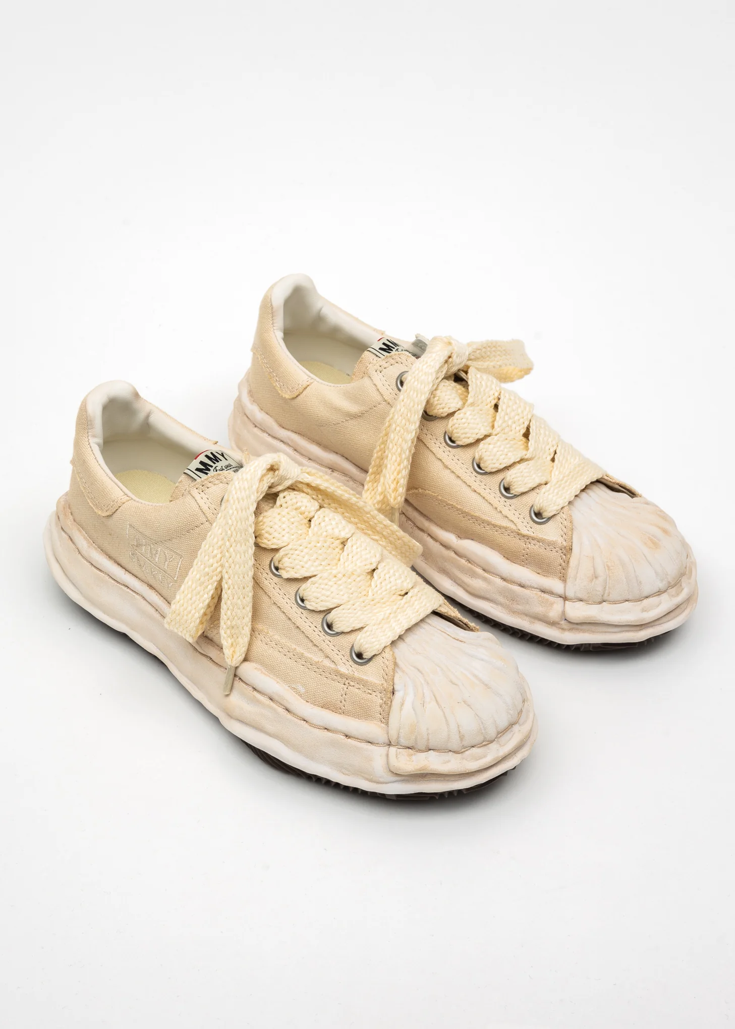 White OG Sole Overdyed Canvas Low-Top Sneaker (BLAKEY LOW)