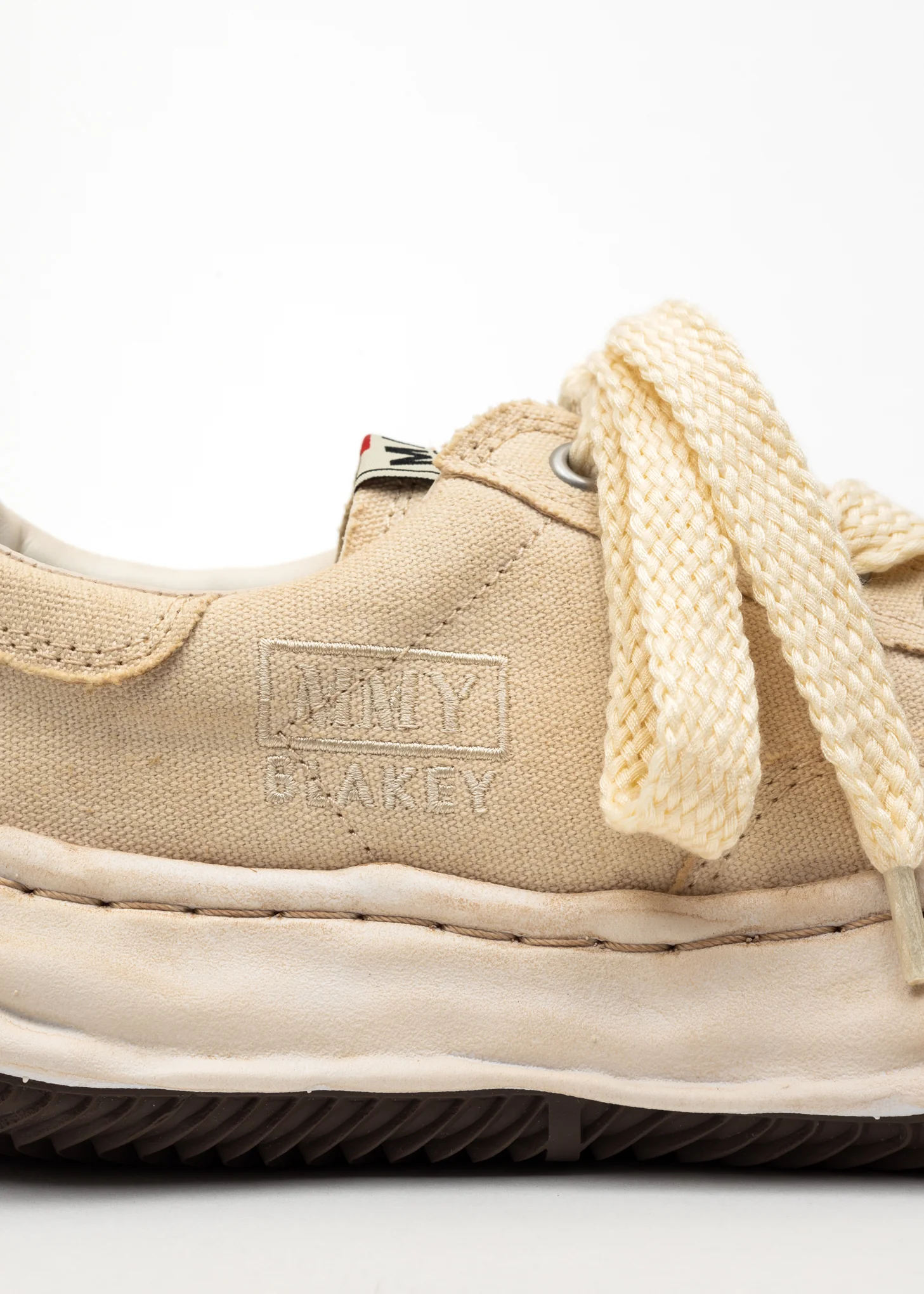 White OG Sole Overdyed Canvas Low-Top Sneaker (BLAKEY LOW) - Image 5