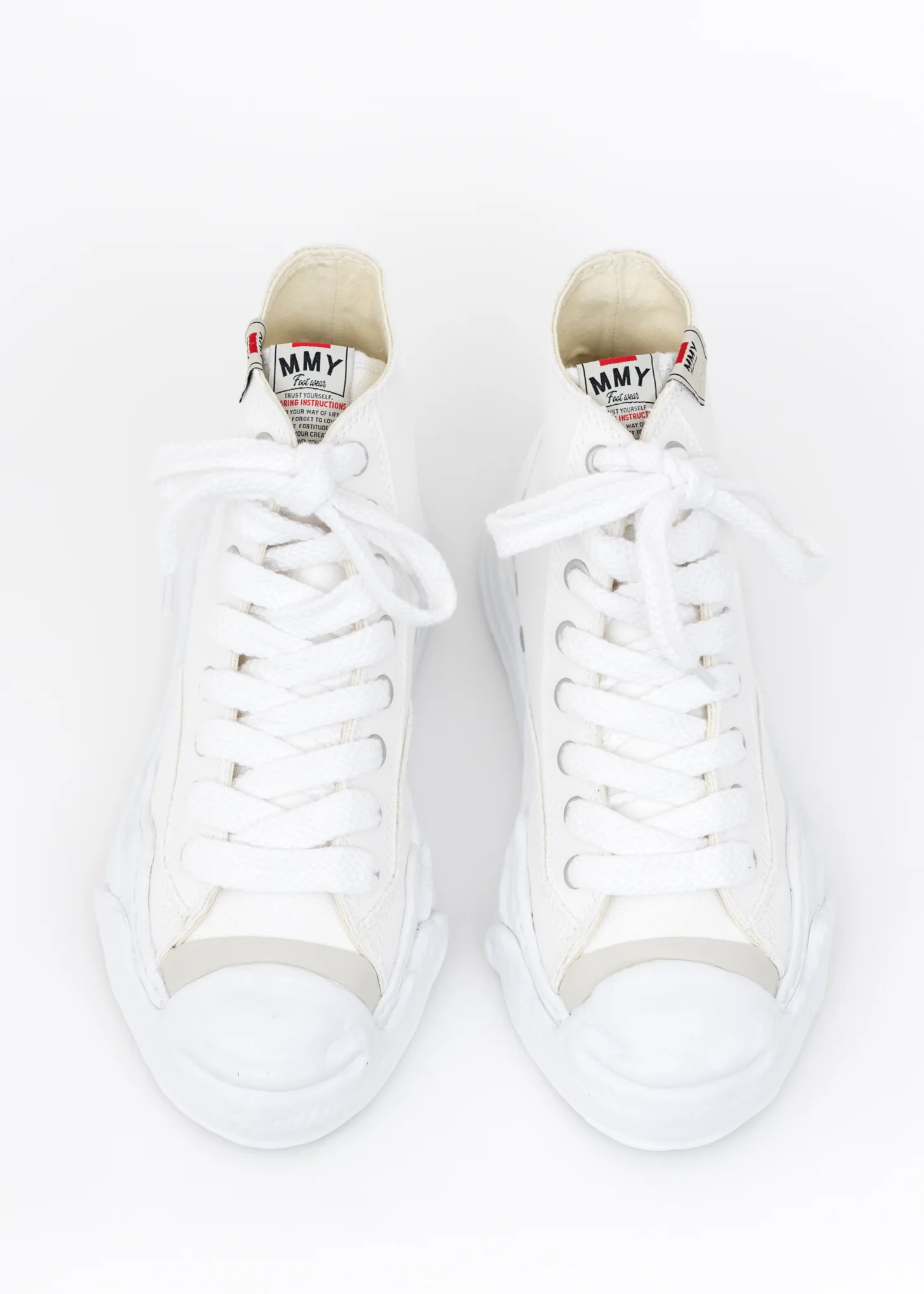 White Original Sole Toecap Canvas Hicut Sneaker - Image 2