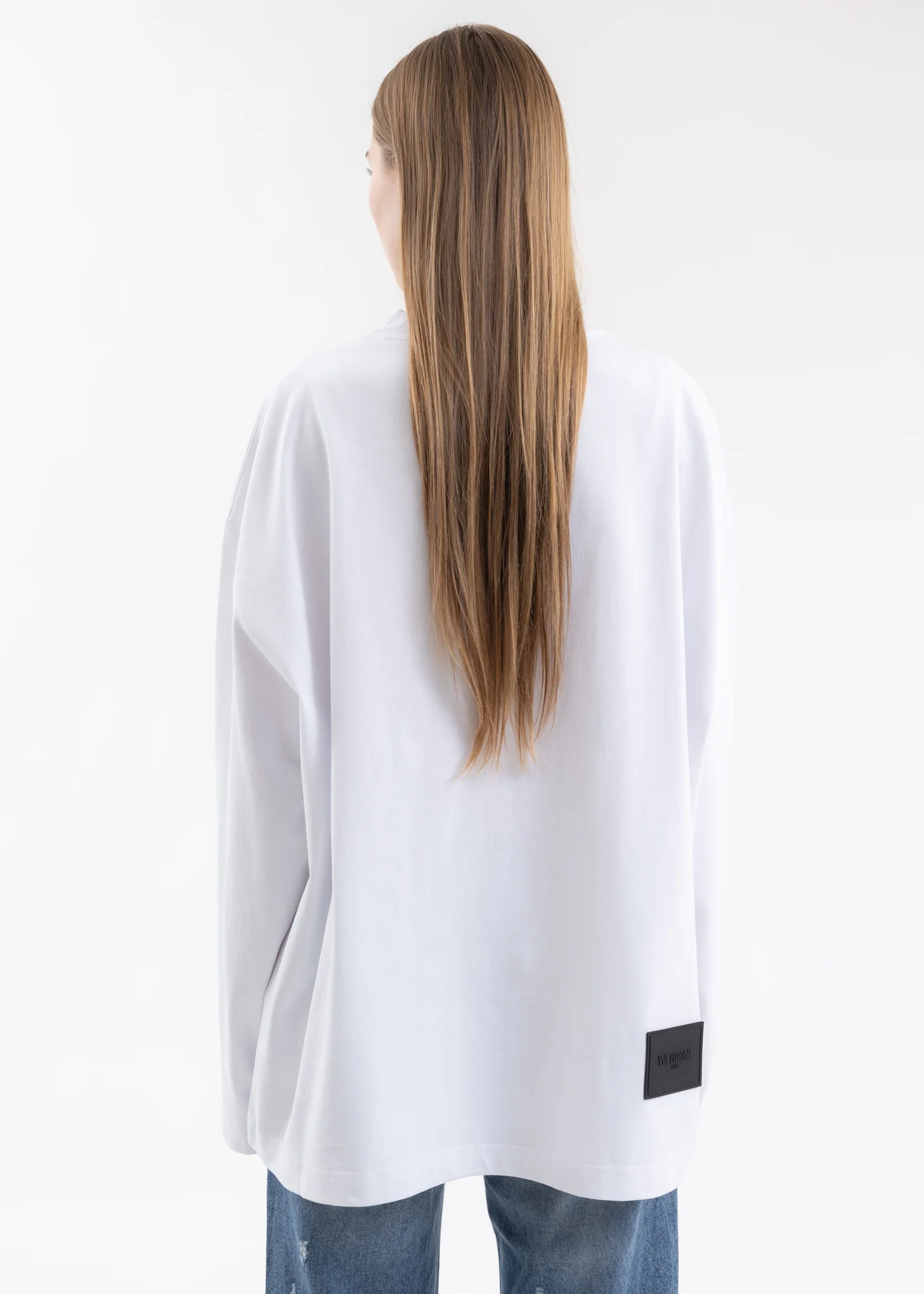 WHITE OUTLINE LOGO LONG-SLEEVED T-SHIRT - Image 4