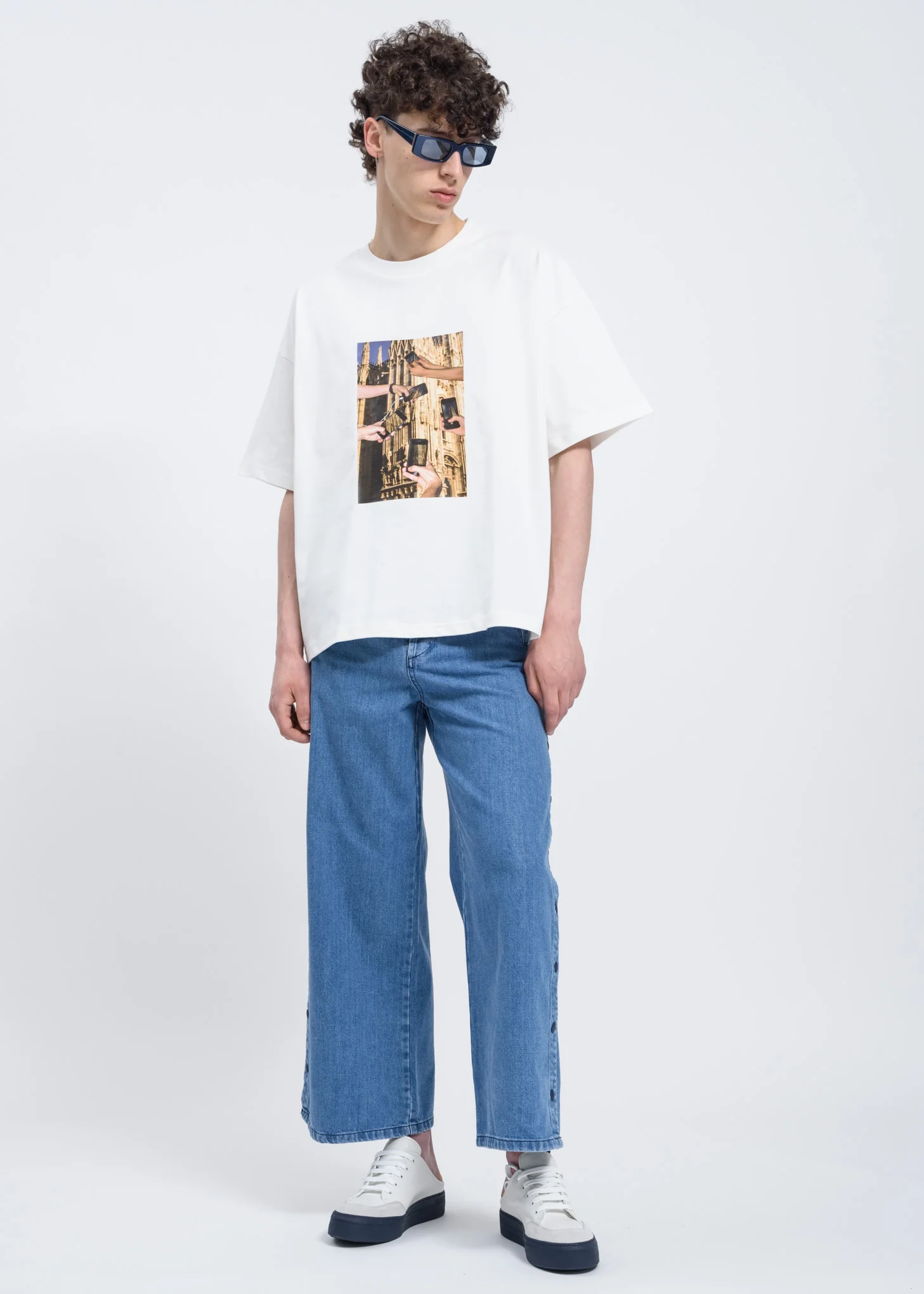 White Over T-Shirt w/ Duomo Print - Image 4