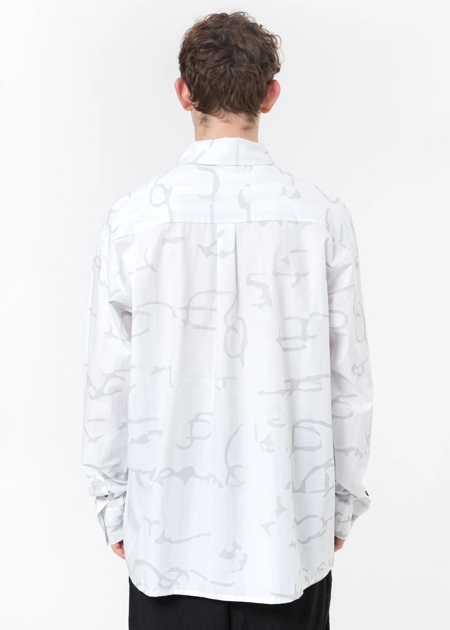 White Oversized All Over Print Shirt - Image 3