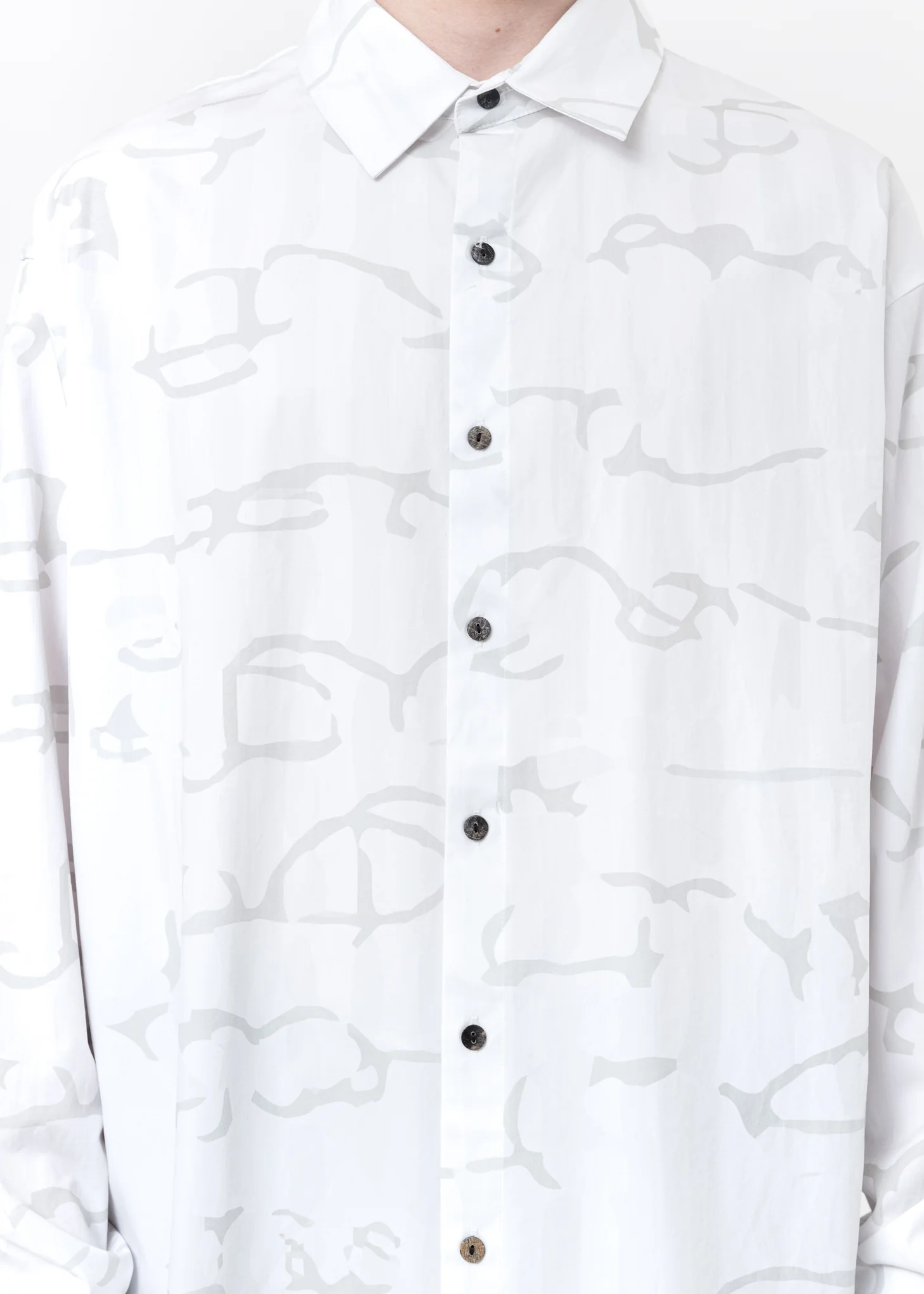 White Oversized All Over Print Shirt - Image 4