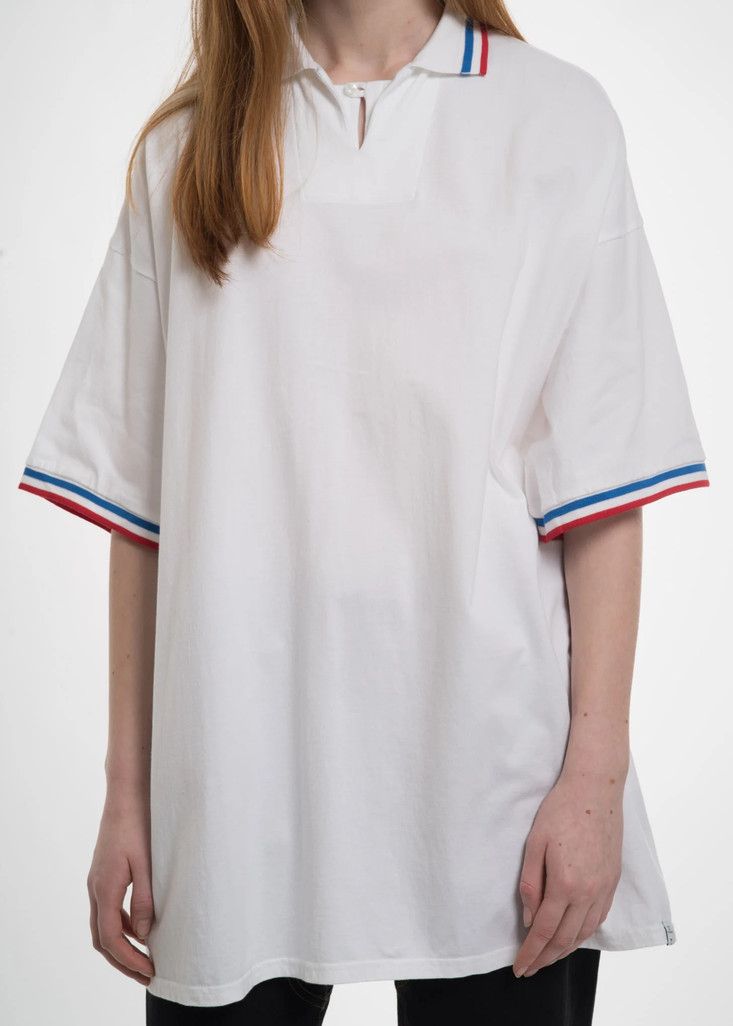 White Oversized Football Polo - Image 4