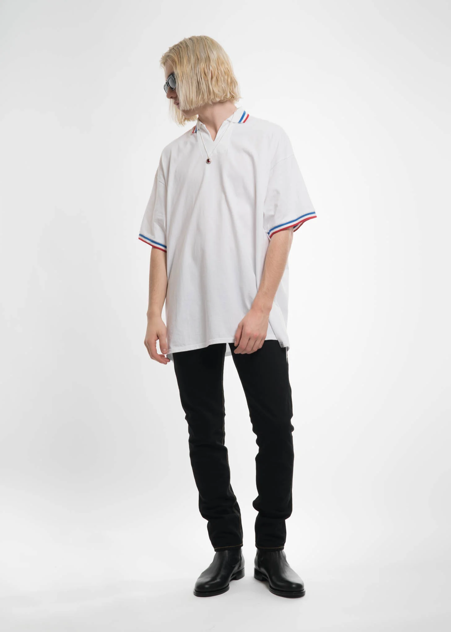 White Oversized Football Polo - Image 2