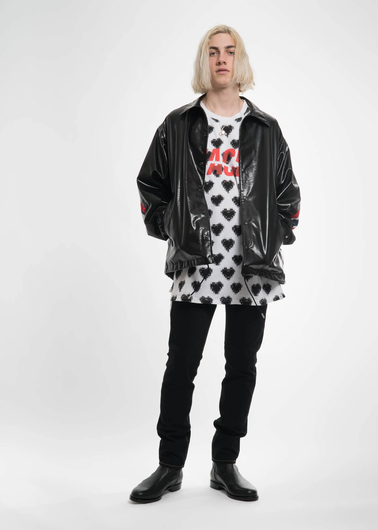 White Oversized Heart T-Shirt - Image 2