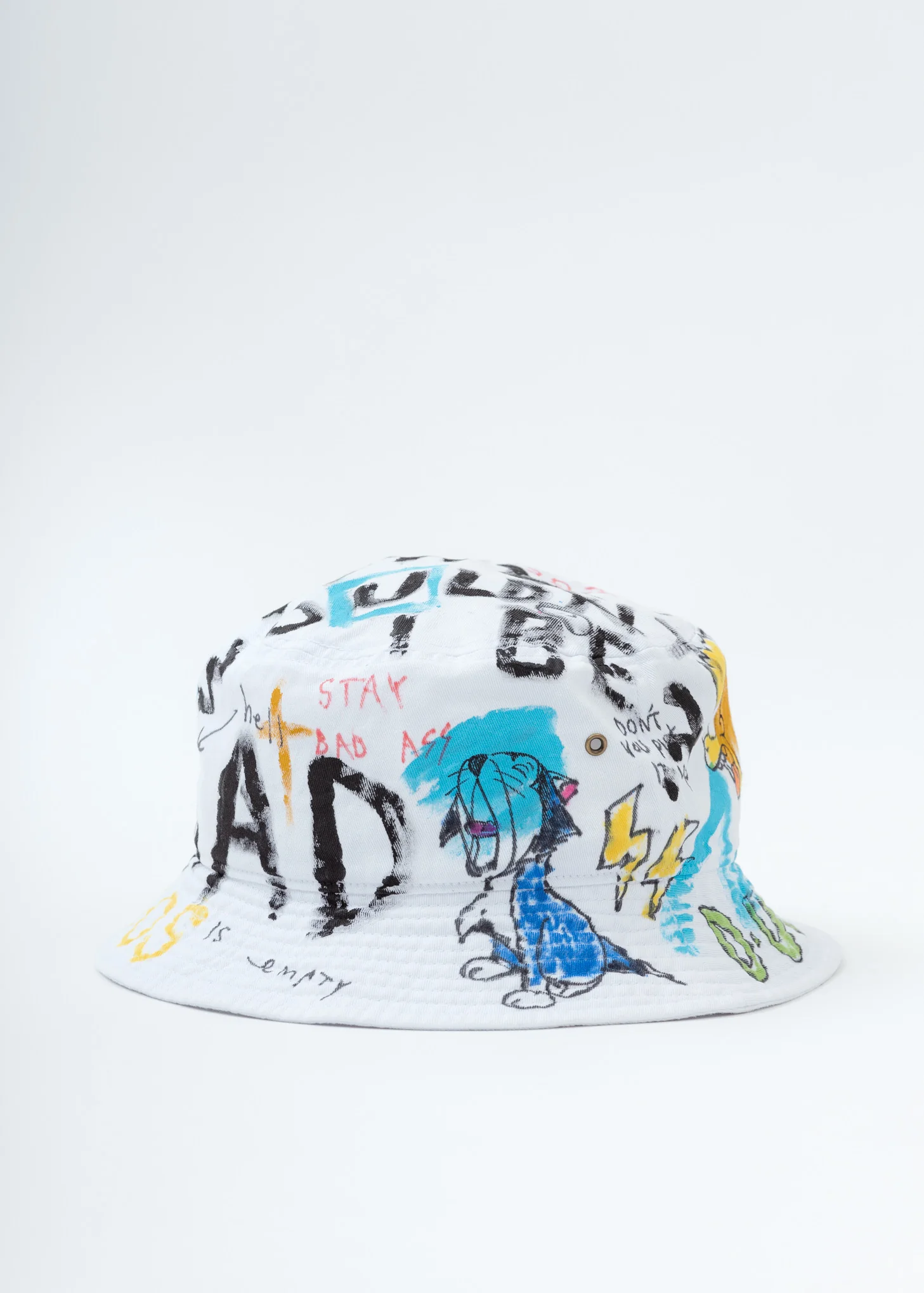 White Paint Bucket Hat