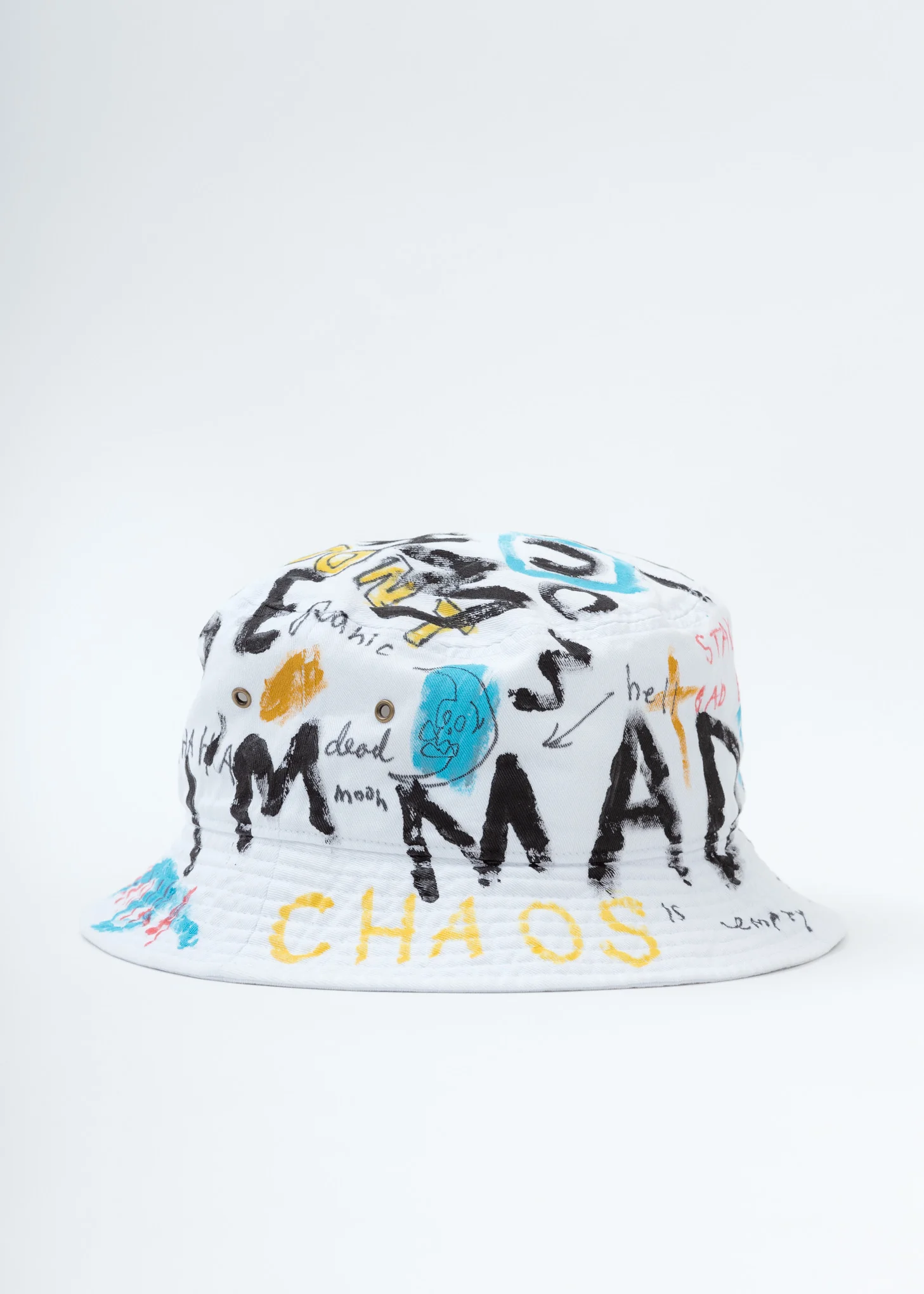 White Paint Bucket Hat - Image 3