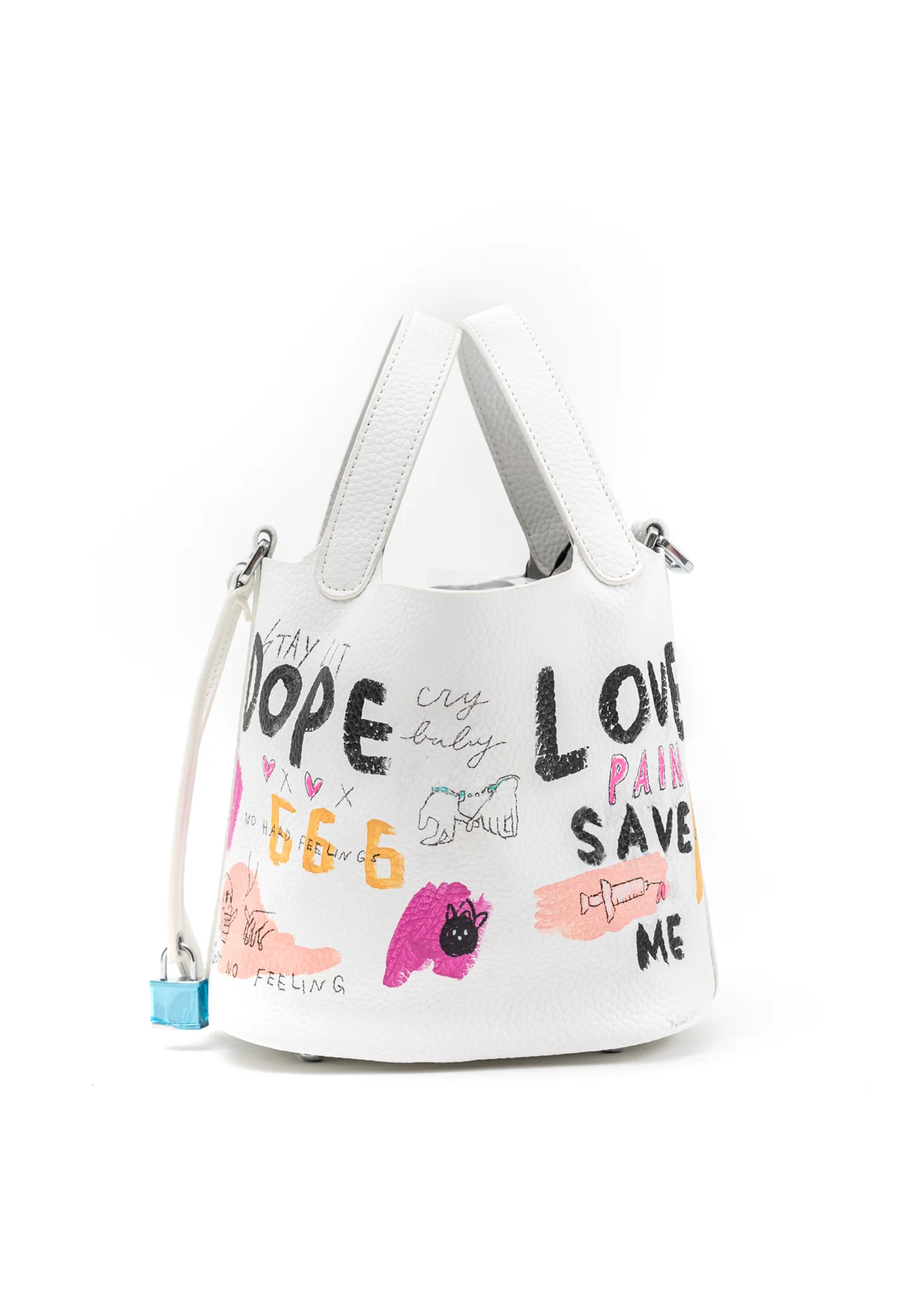 White Paint Cube Bag (Small) -Bone,Skull - Pre-Order - Image 3
