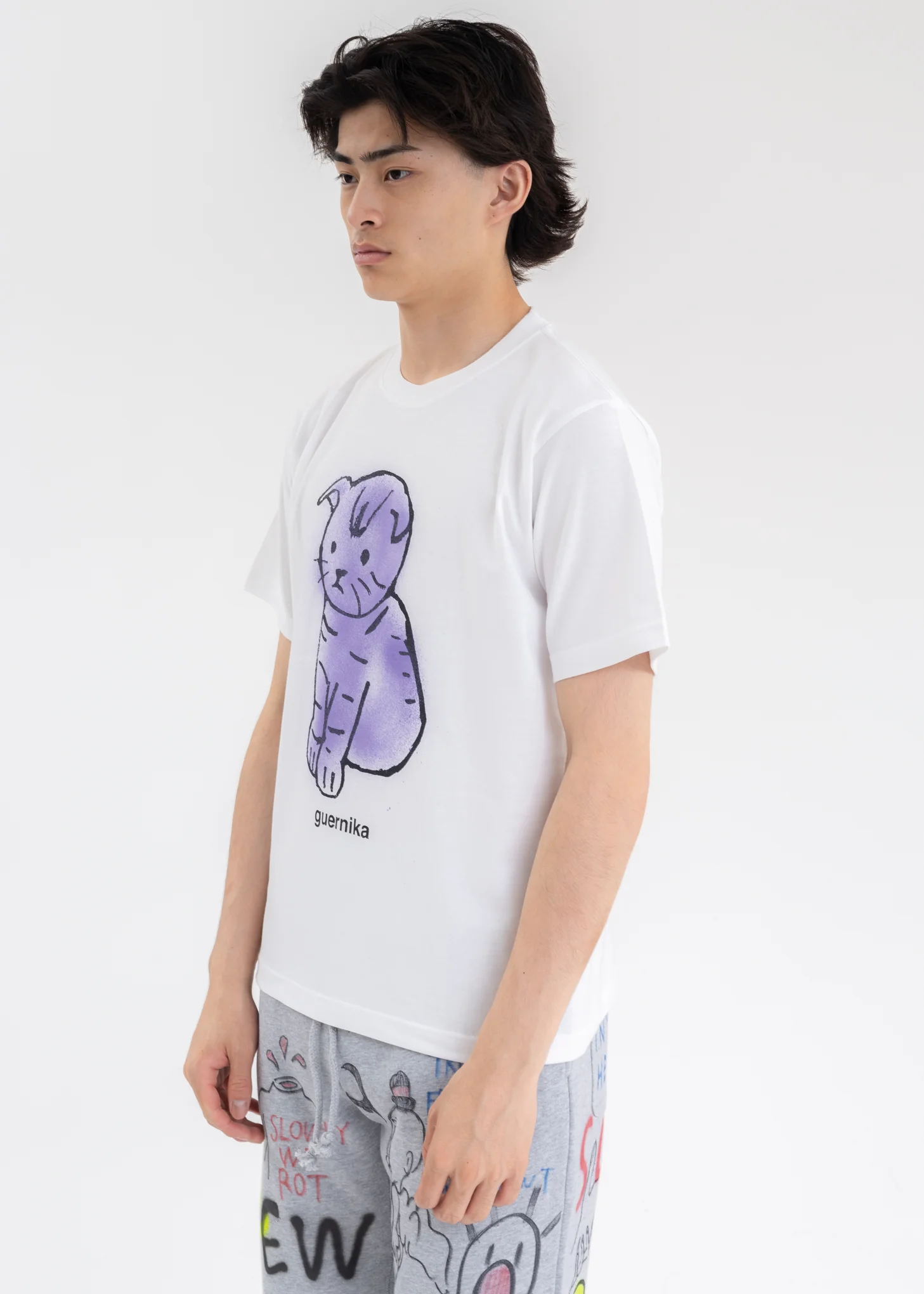White Paint  MY KITTEN T-Shirt (Purple) - Image 3