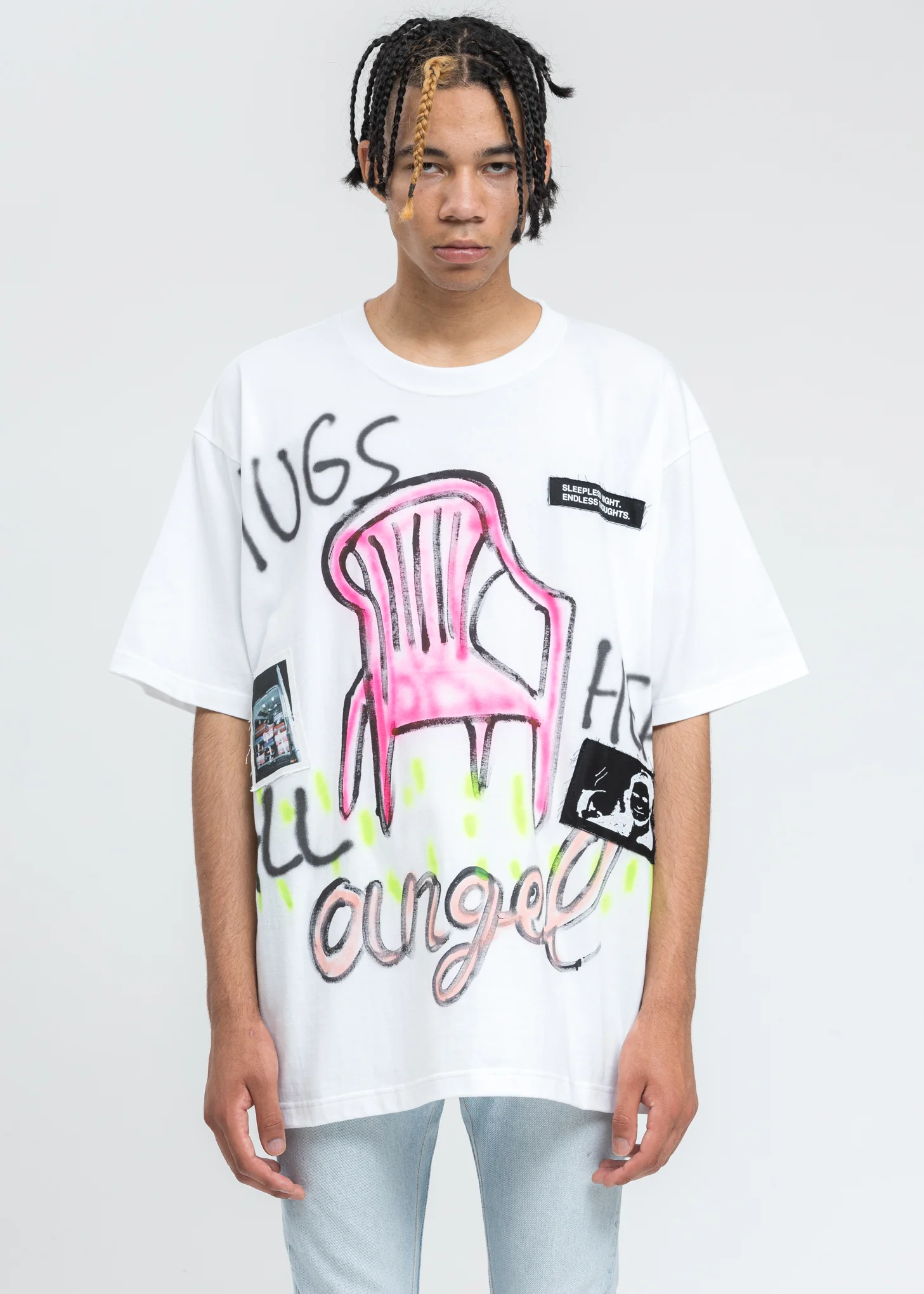 White Paint T-Shirt (Pink Chair)