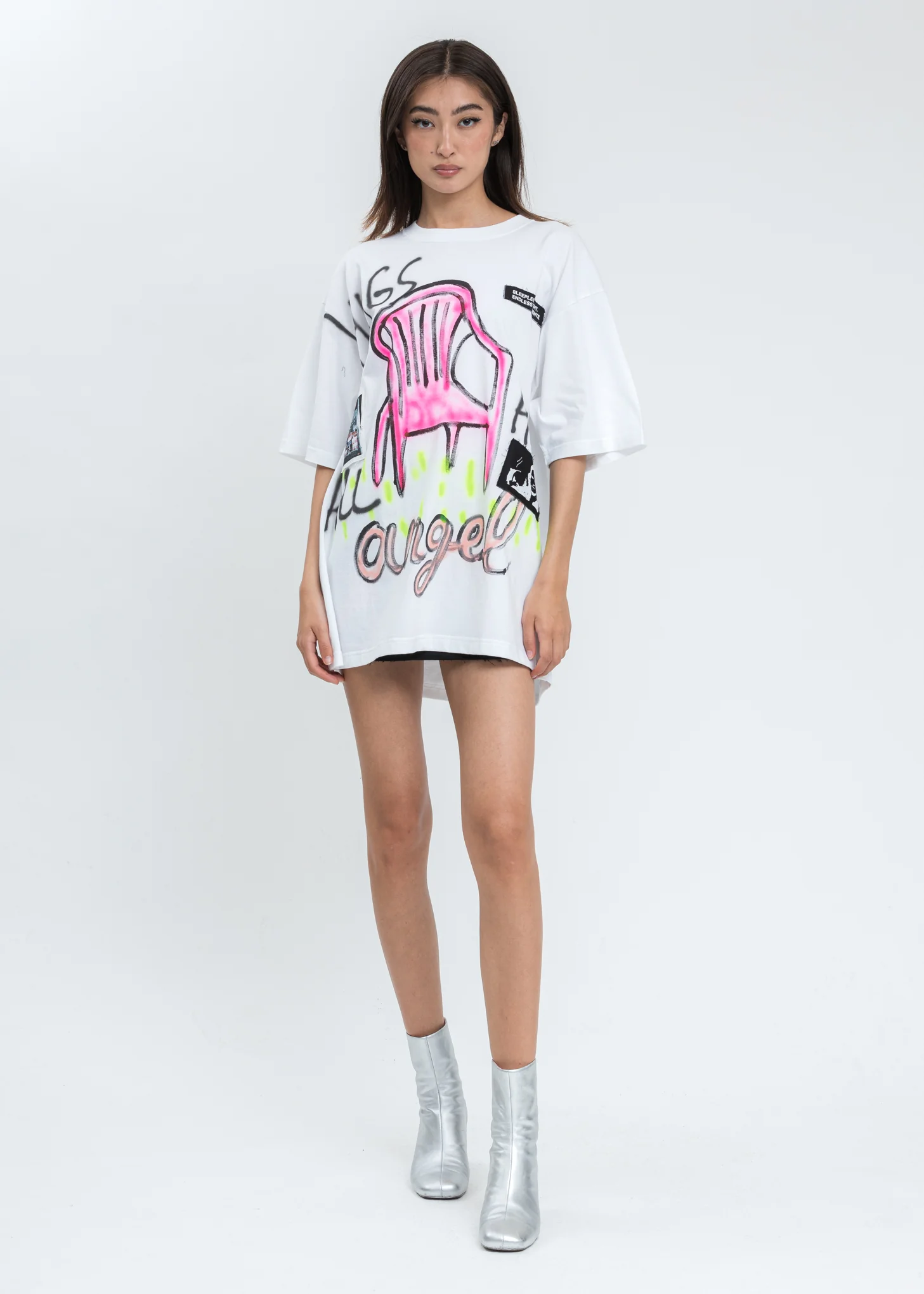 White Paint T-Shirt (Pink Chair) - Image 6