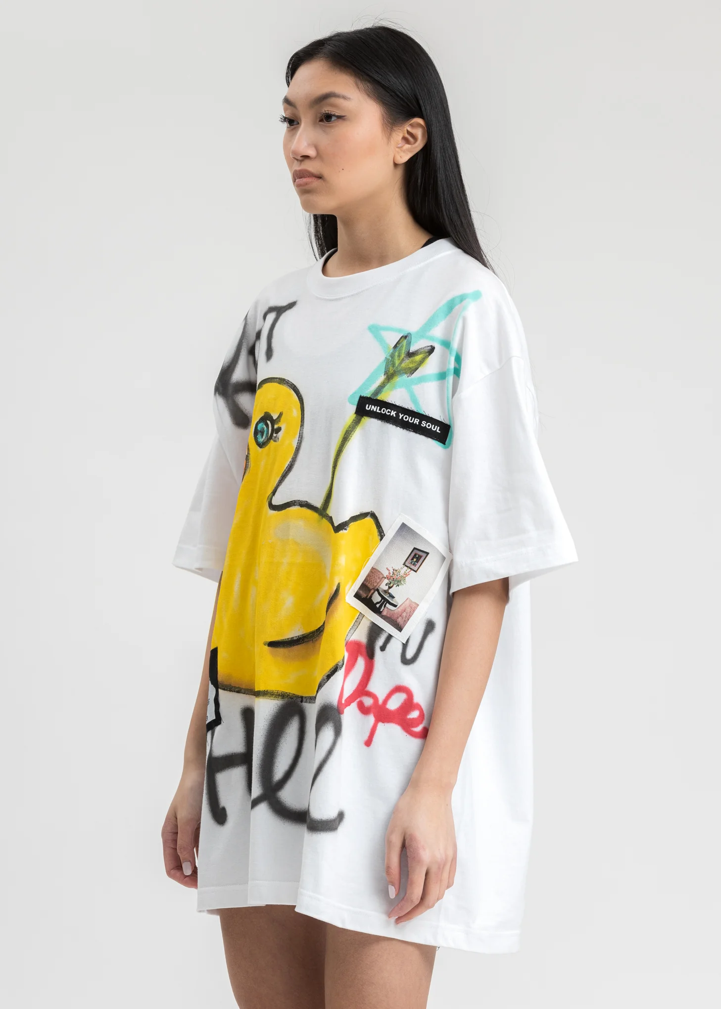 White Paint T-Shirt (Rubber Duck） - Image 2