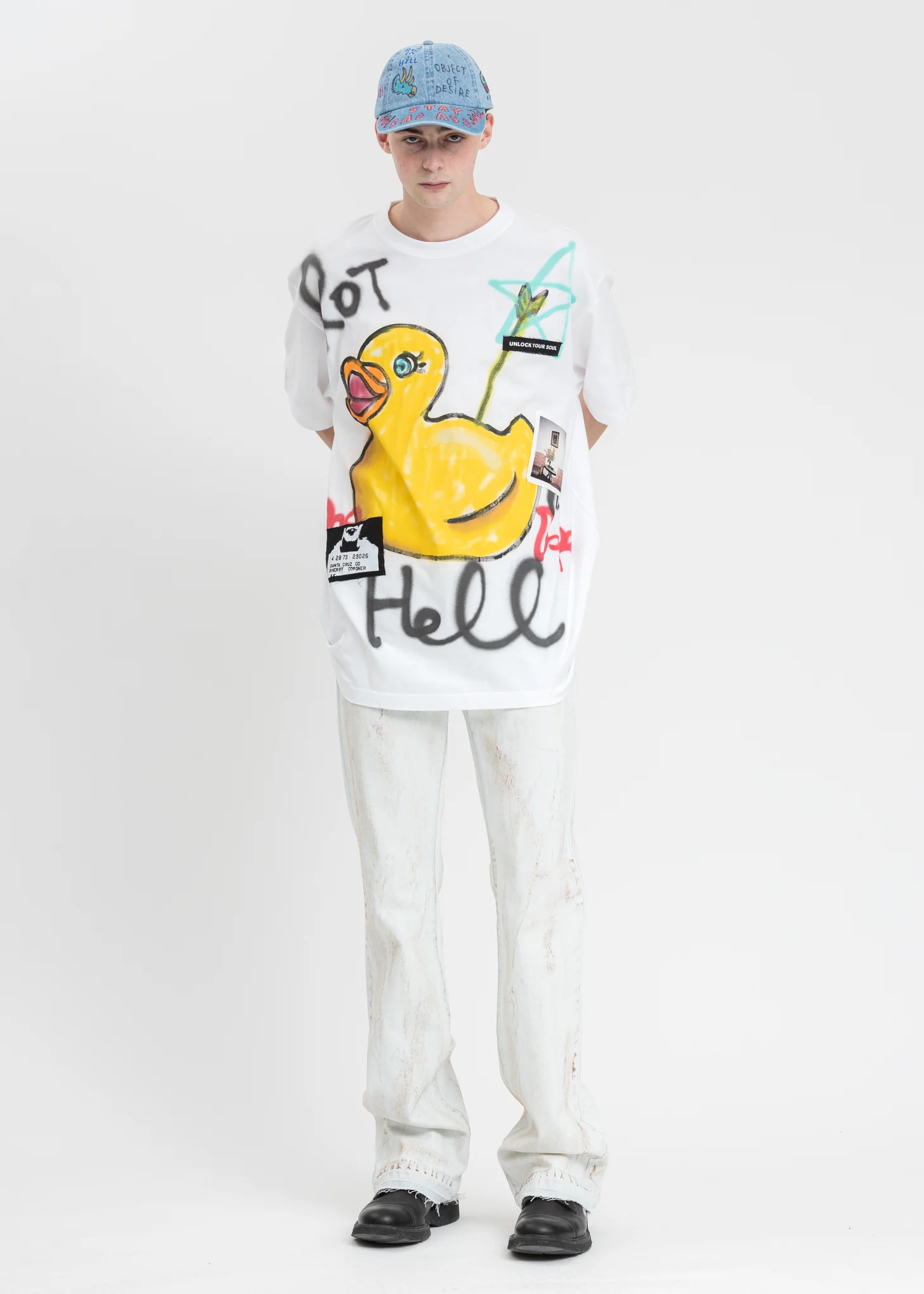 White Paint T-Shirt (Rubber Duck） - Image 6