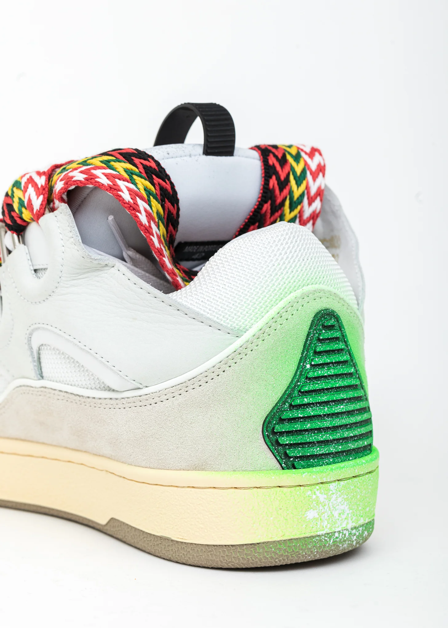 White Painted Leather Curb Sneaker - Image 7