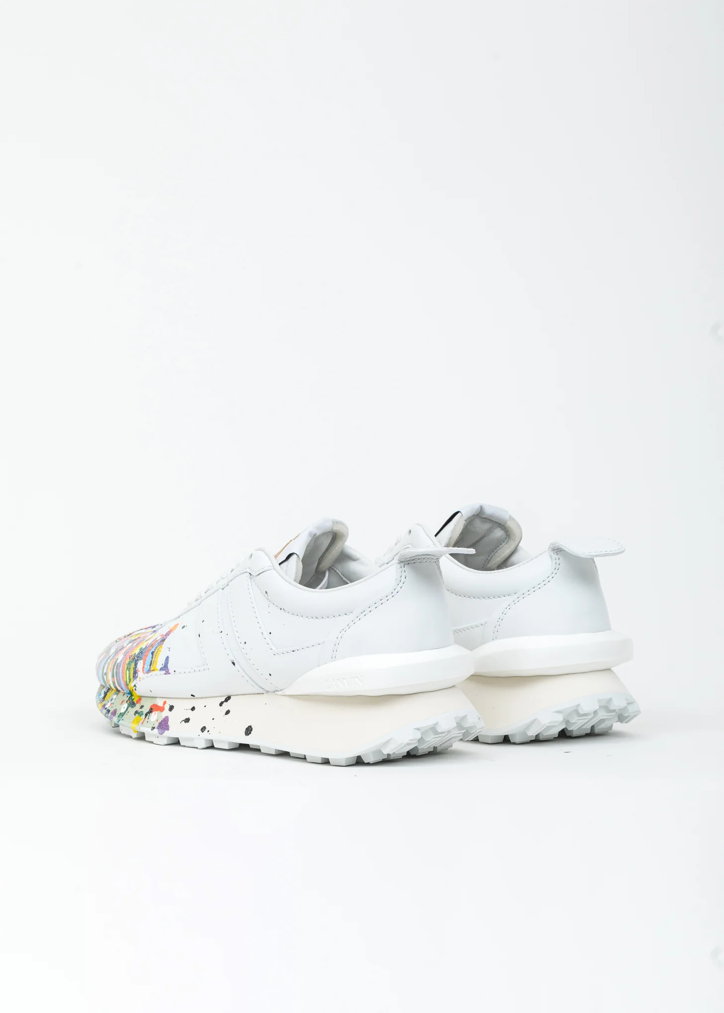 White Painted Leather Nappa Bumpr Sneaker - Image 3