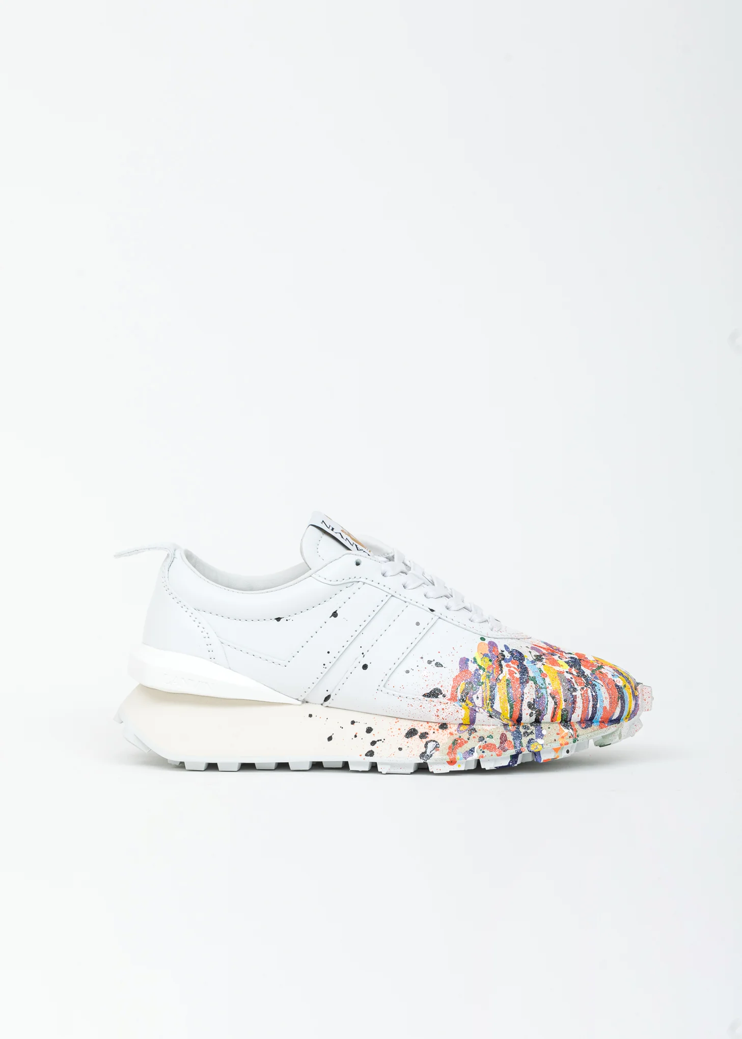 White Painted Leather Nappa Bumpr Sneaker - Image 5
