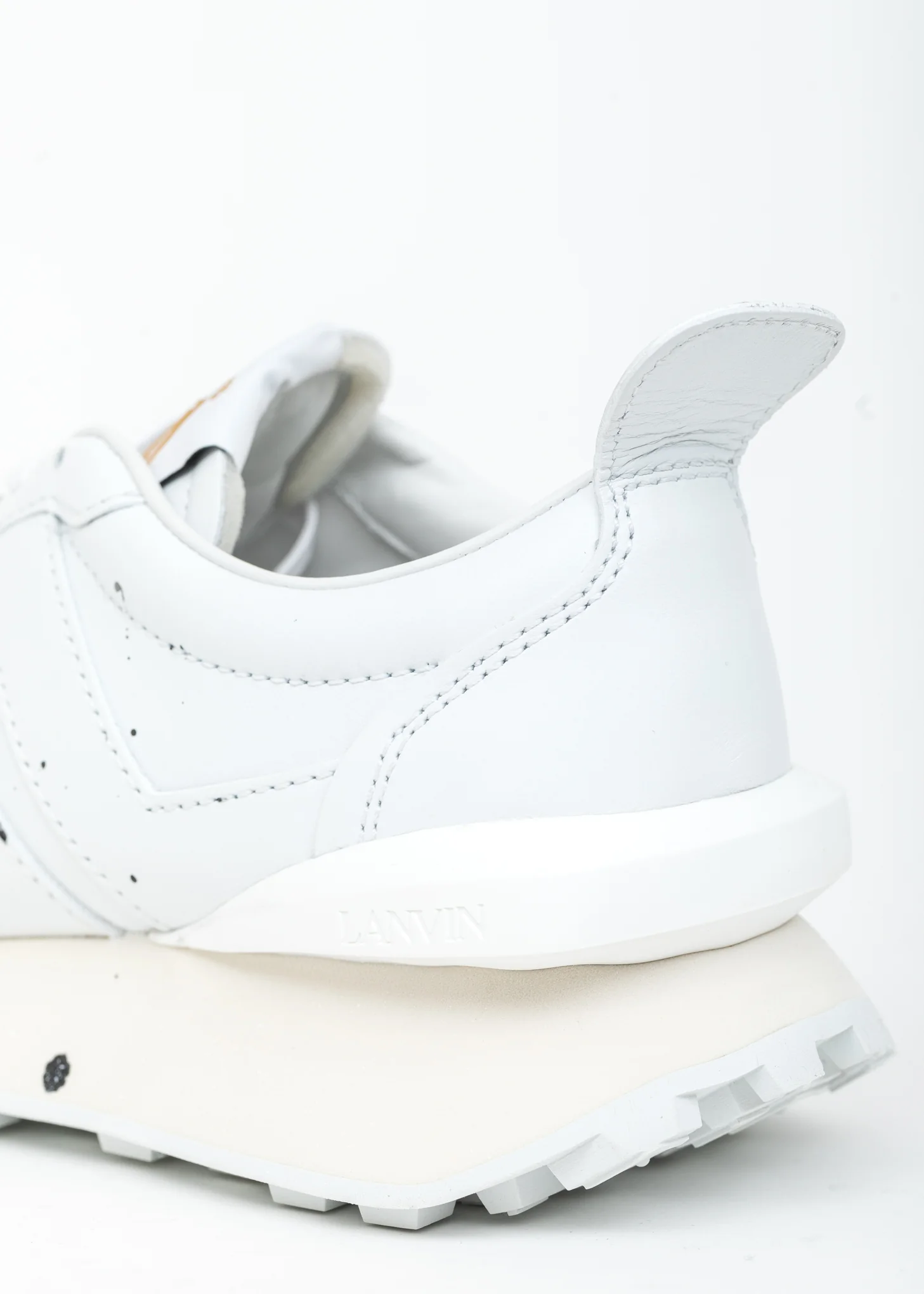 White Painted Leather Nappa Bumpr Sneaker - Image 6