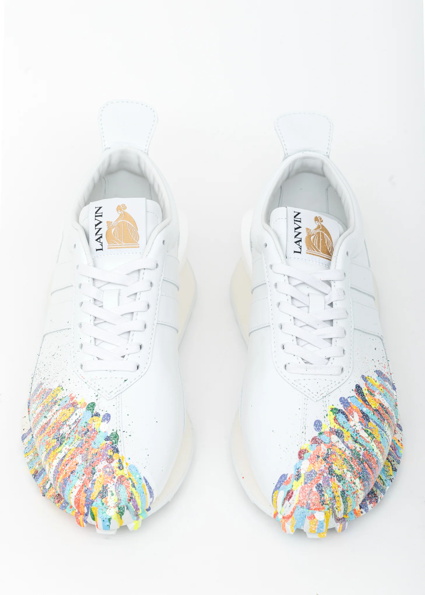 White Painted Leather Nappa Bumpr Sneaker - Image 2