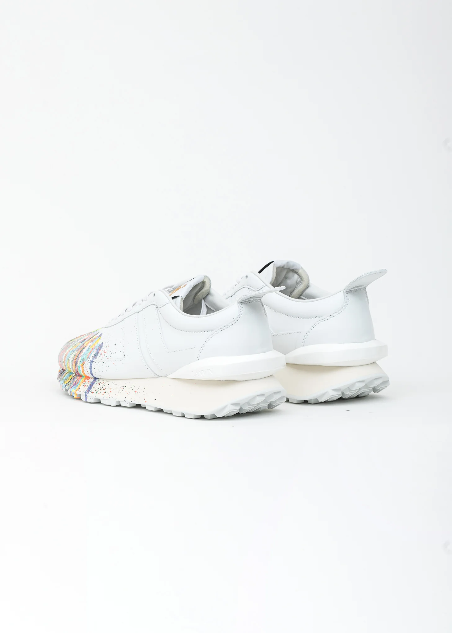 White Painted Leather Nappa Bumpr Sneaker - Image 3