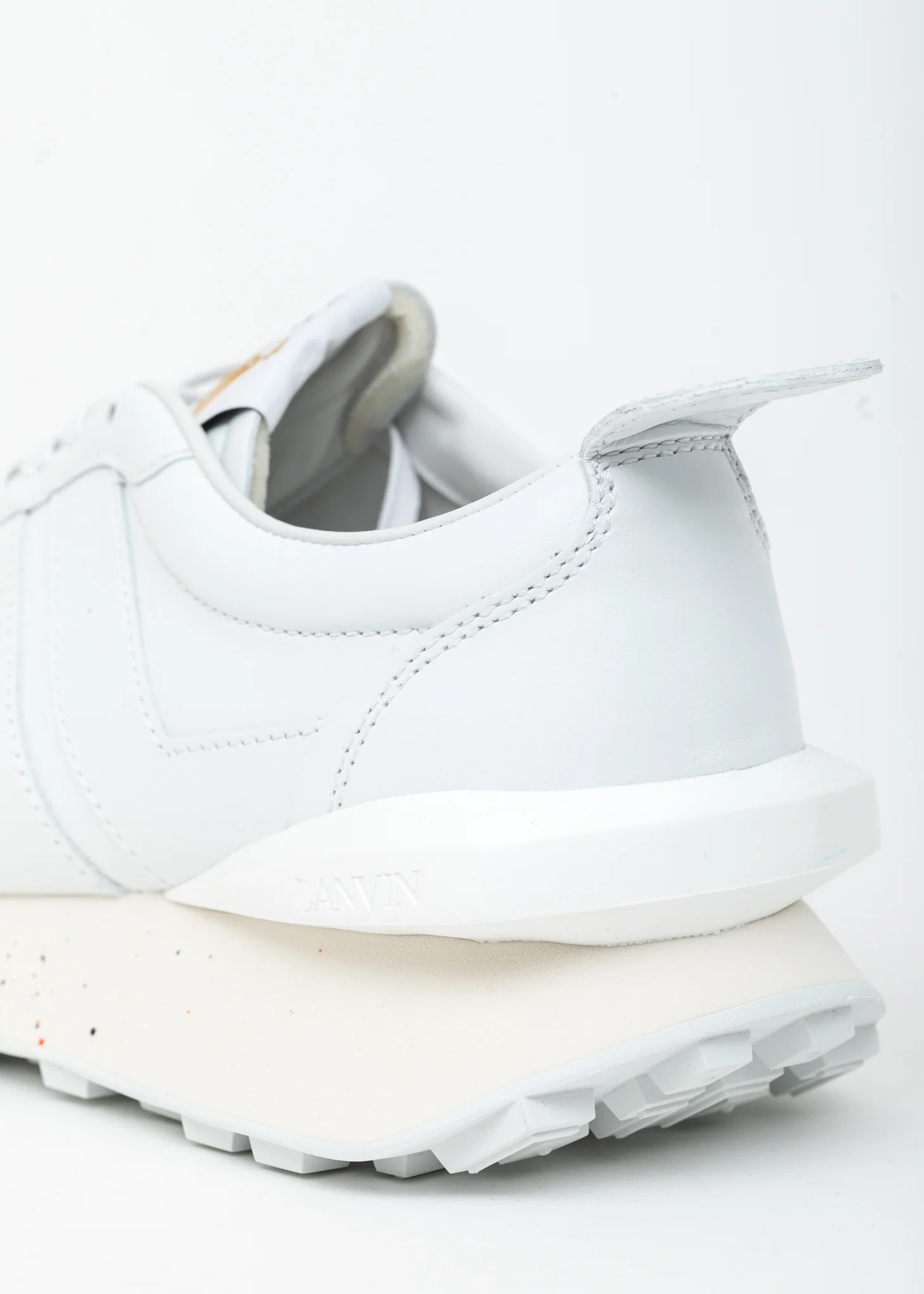 White Painted Leather Nappa Bumpr Sneaker - Image 7