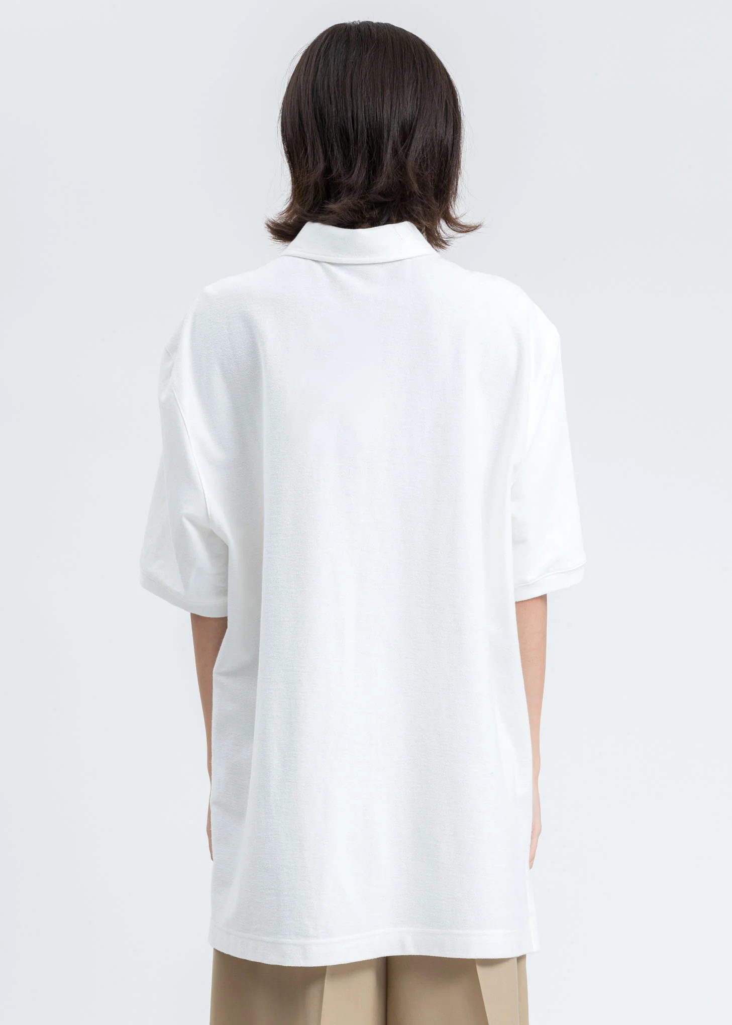 White Paneled Oversized Polo - Image 3