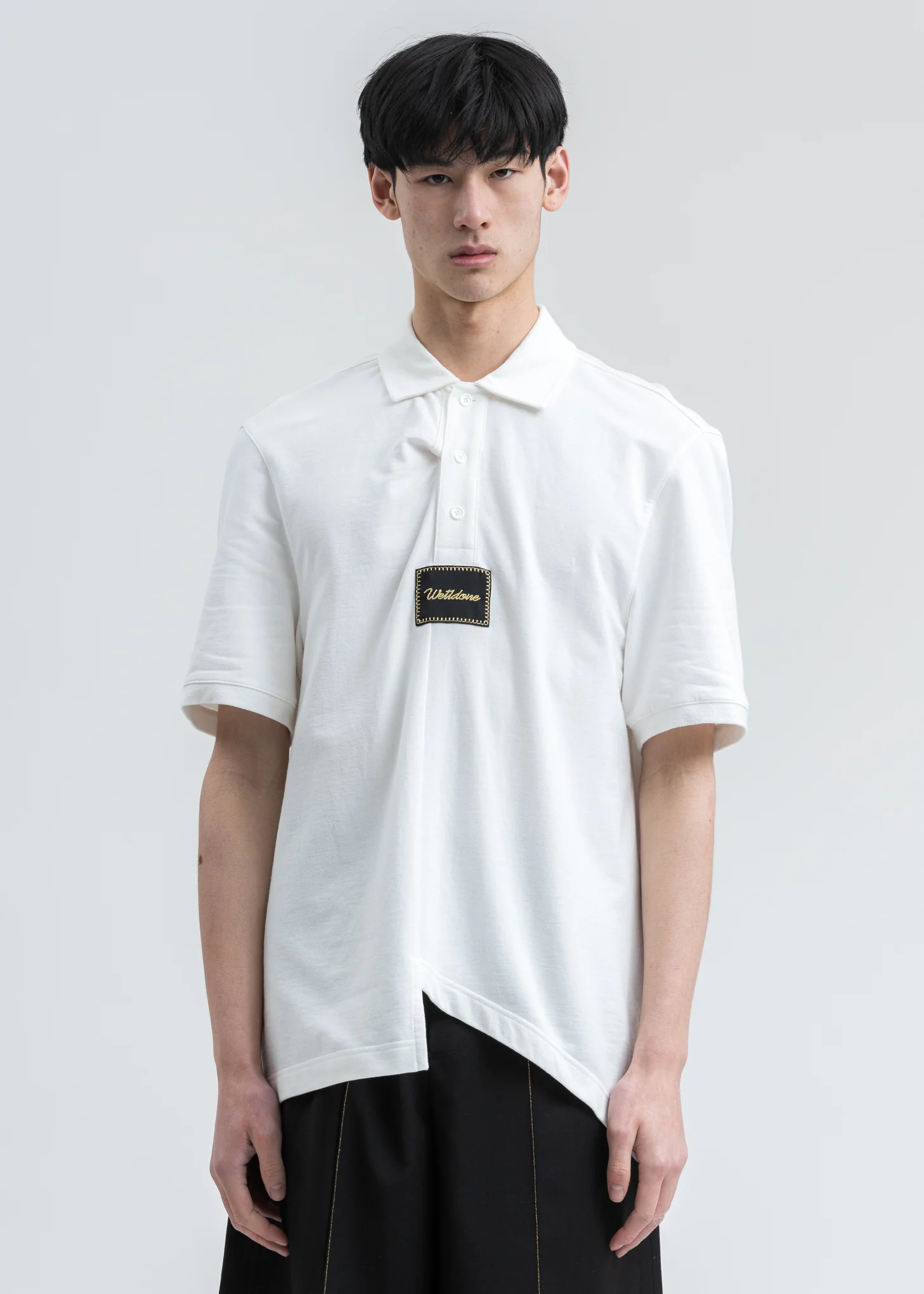 White Paneled Oversized Polo