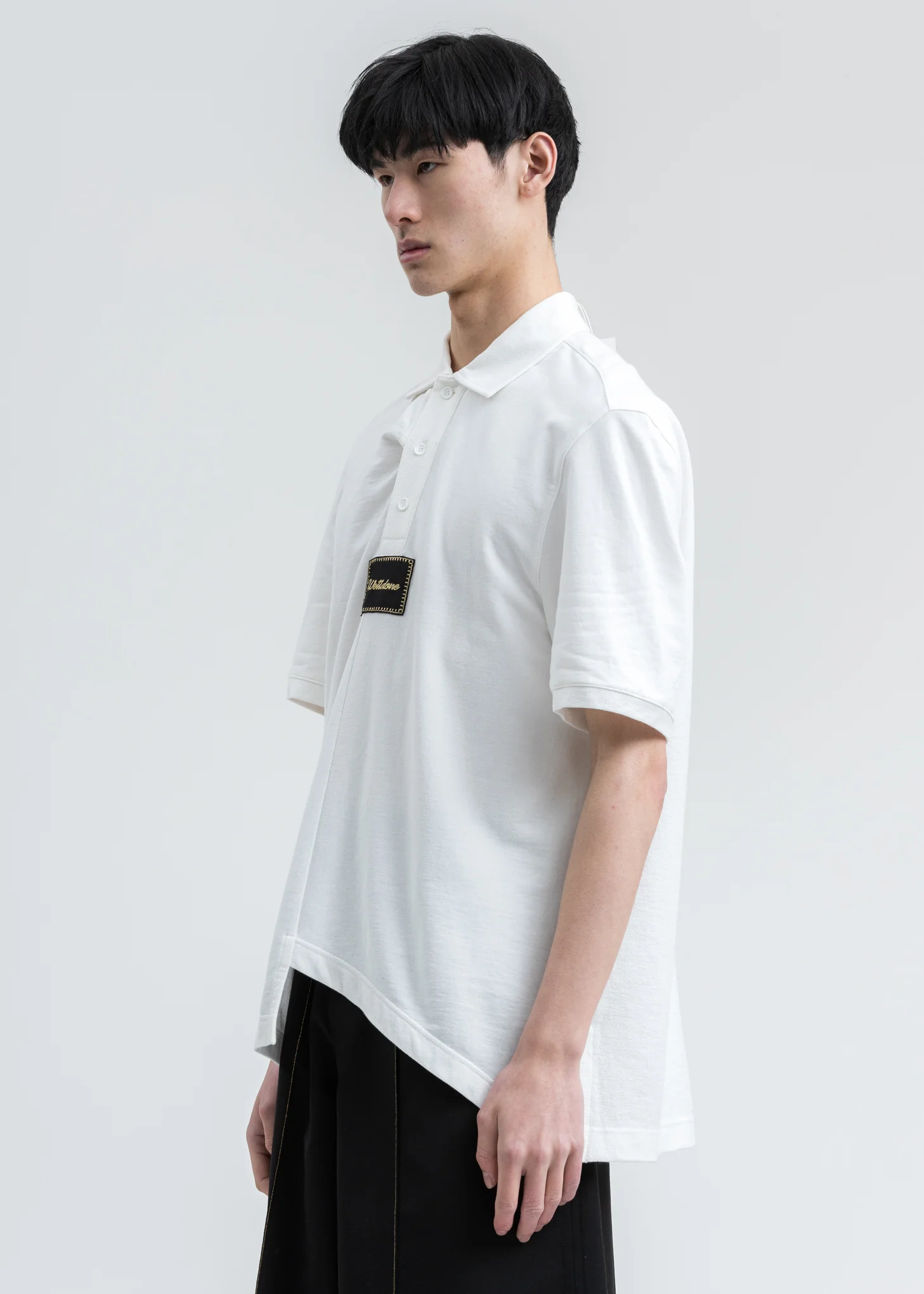 White Paneled Oversized Polo - Image 2