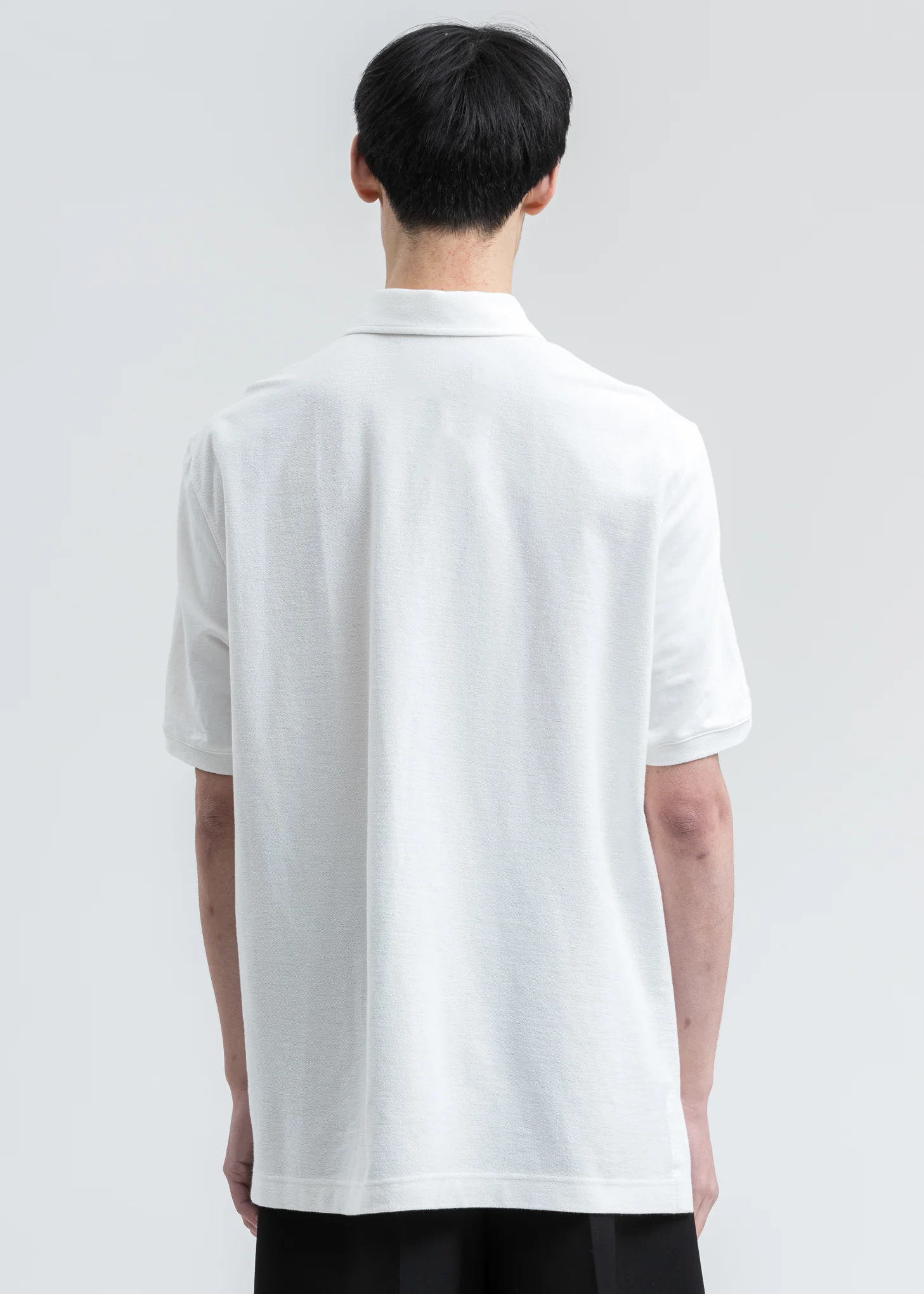 White Paneled Oversized Polo - Image 3