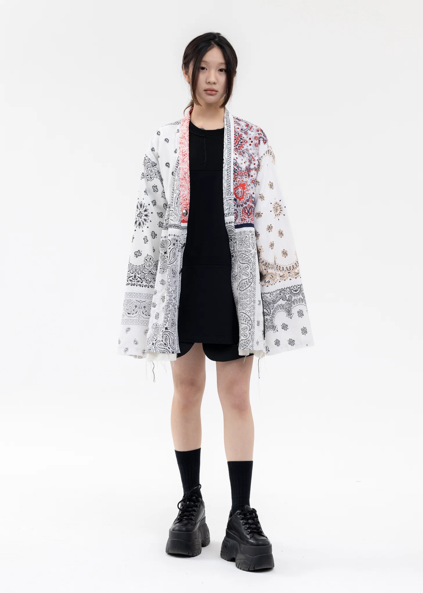 WHITE PATCH WORK BANDANA CONCHO JACKET - Image 6