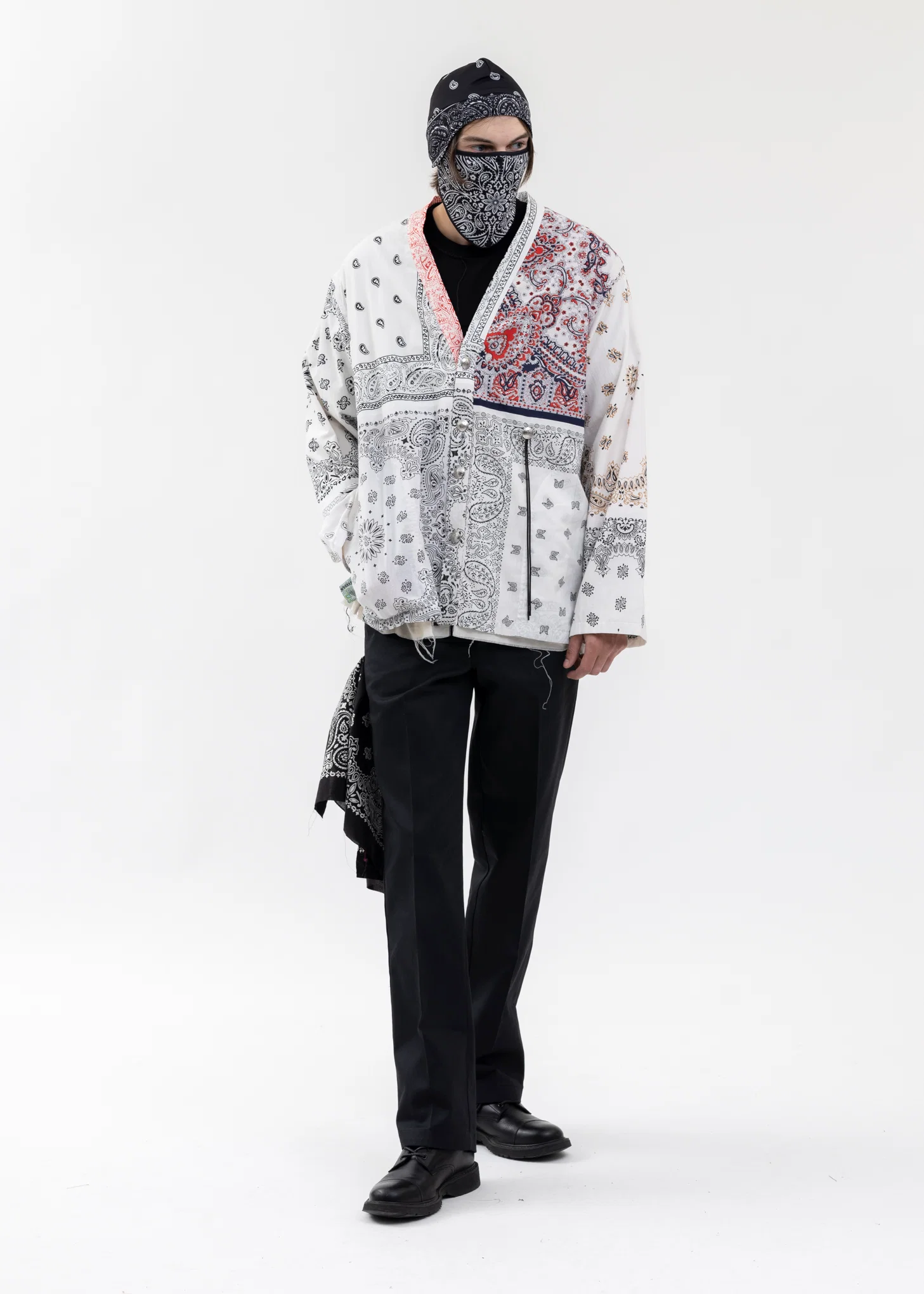 WHITE PATCH WORK BANDANA CONCHO JACKET - Image 5