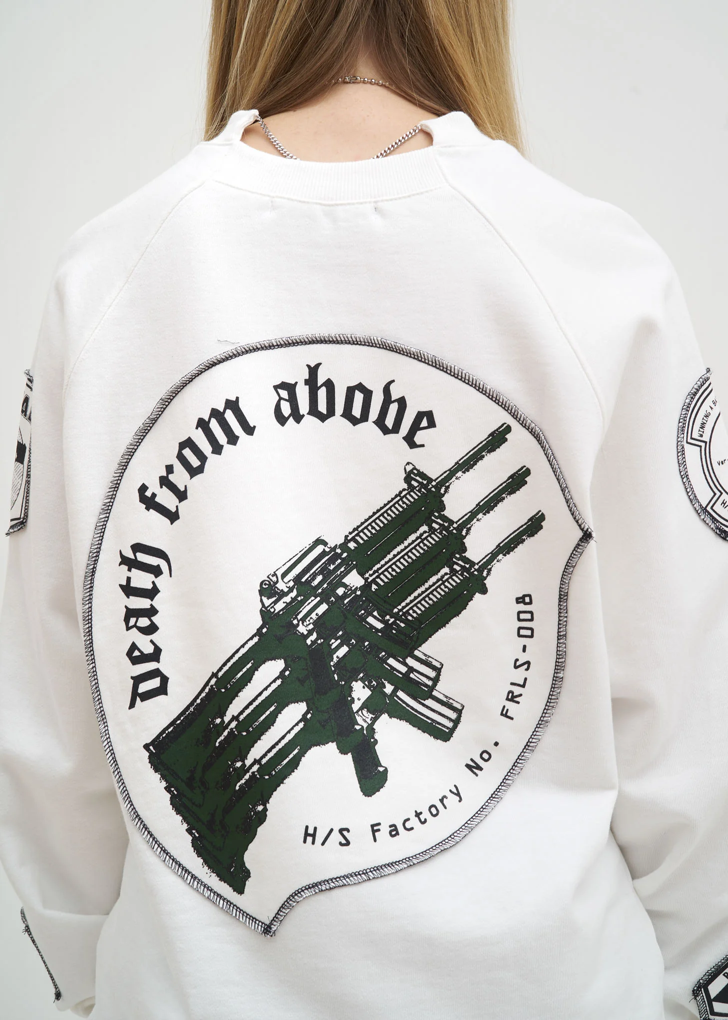 White Patchwork Sweatshirt - Image 4