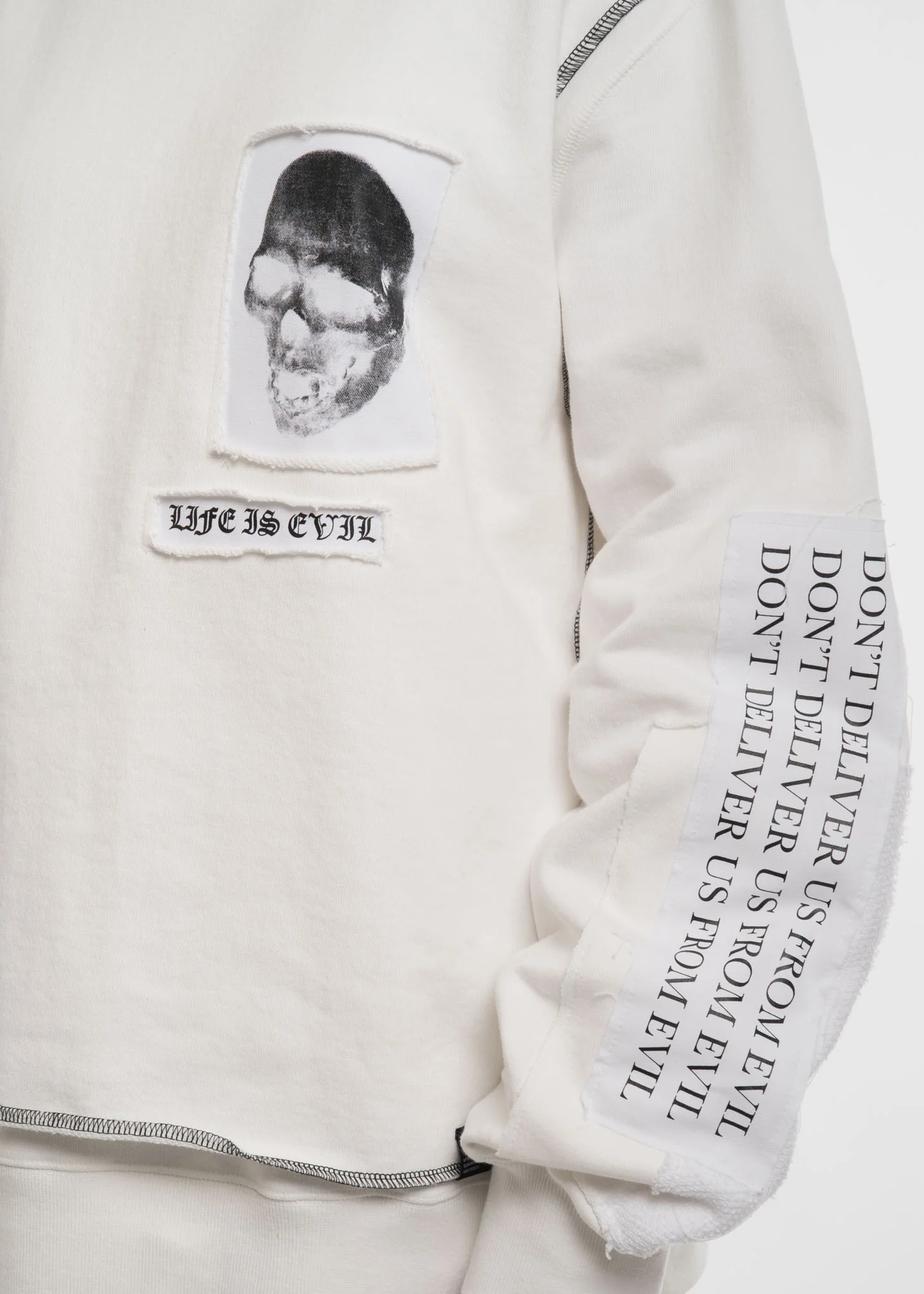 White Patchwork Sweatshirt - Image 6