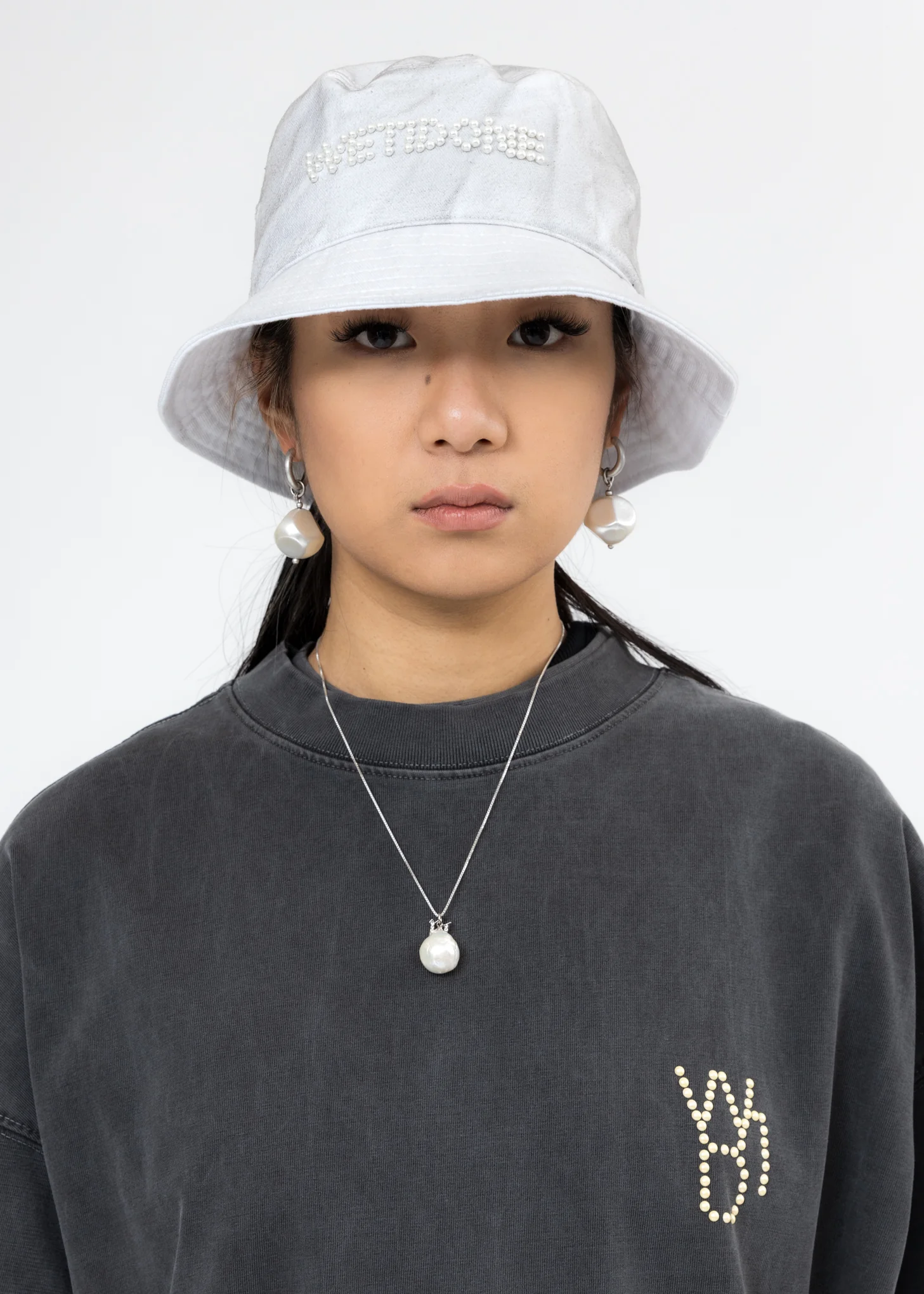 White Pearl Logo Bucket Hat