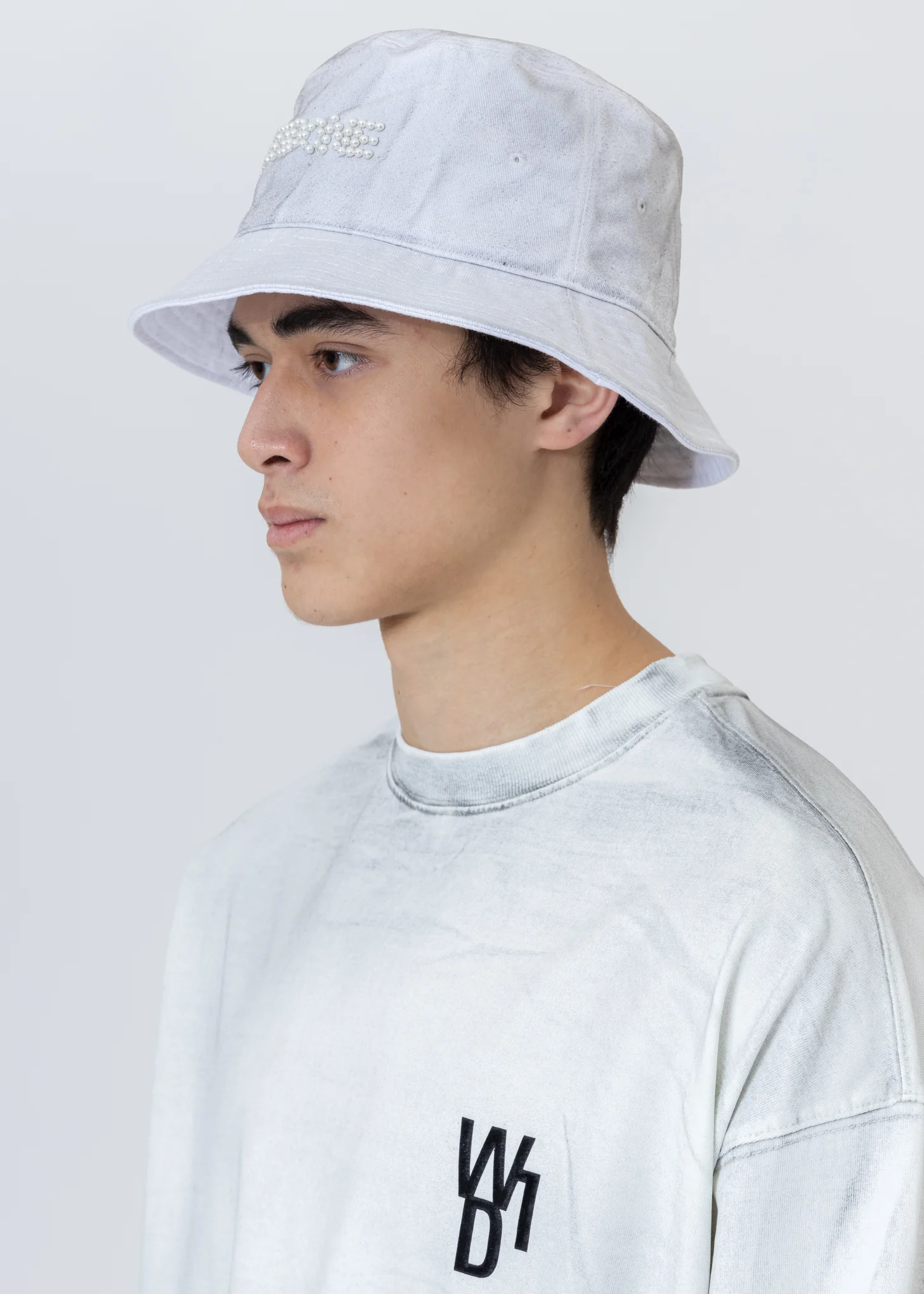 White Pearl Logo Bucket Hat - Image 3