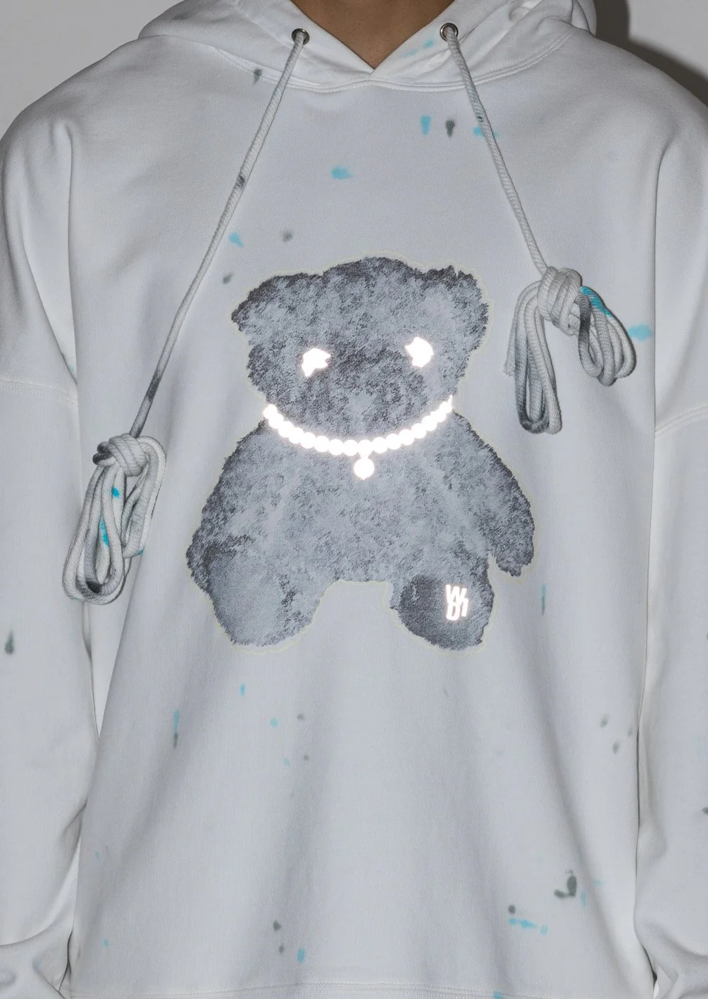 White Pearl Necklace Teddy Hoodie (Reflect) - Image 2