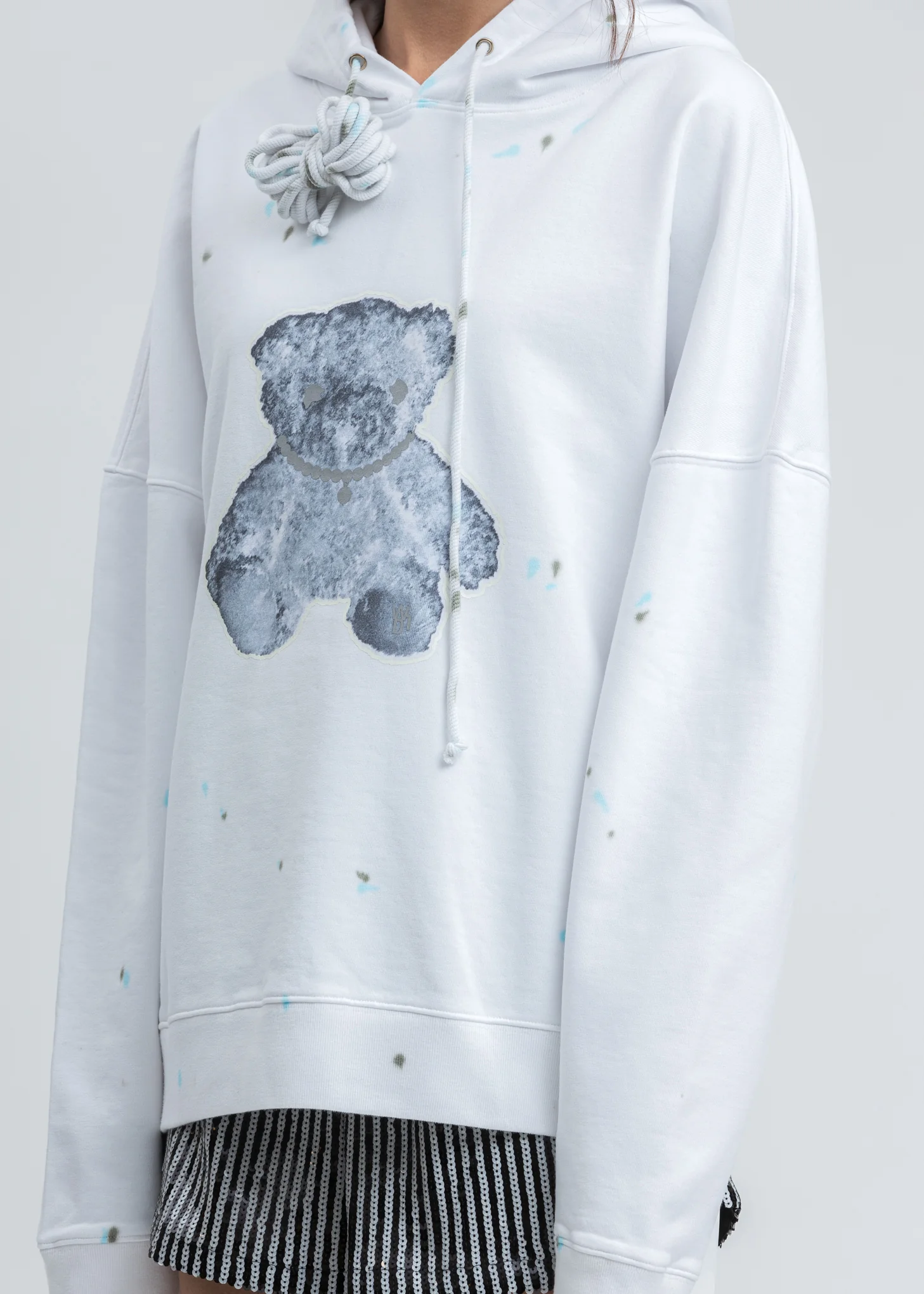 White Pearl Necklace Teddy Hoodie (Reflect) - Image 6