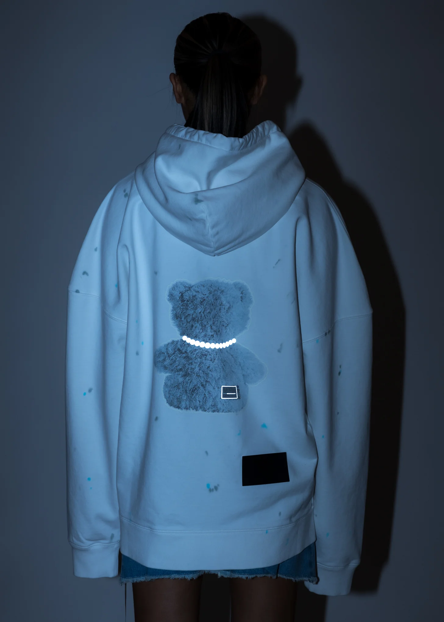 White Pearl Necklace Teddy Hoodie (Reflect) - Image 3
