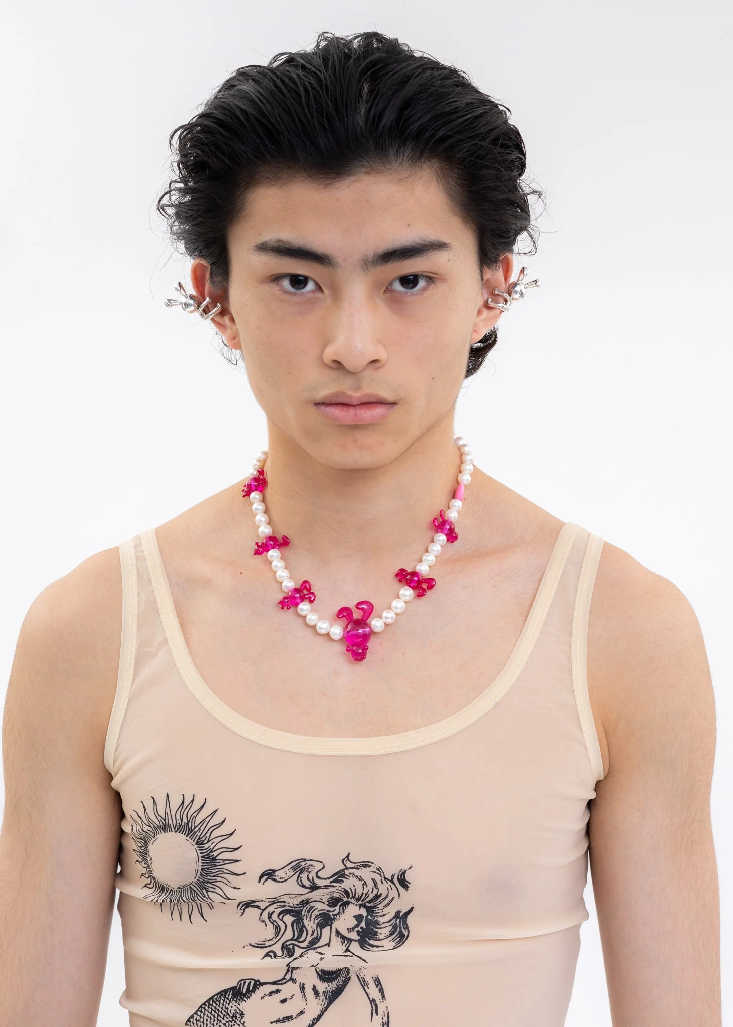 WHITE/PINK BUNNY NECKLACE - Image 2