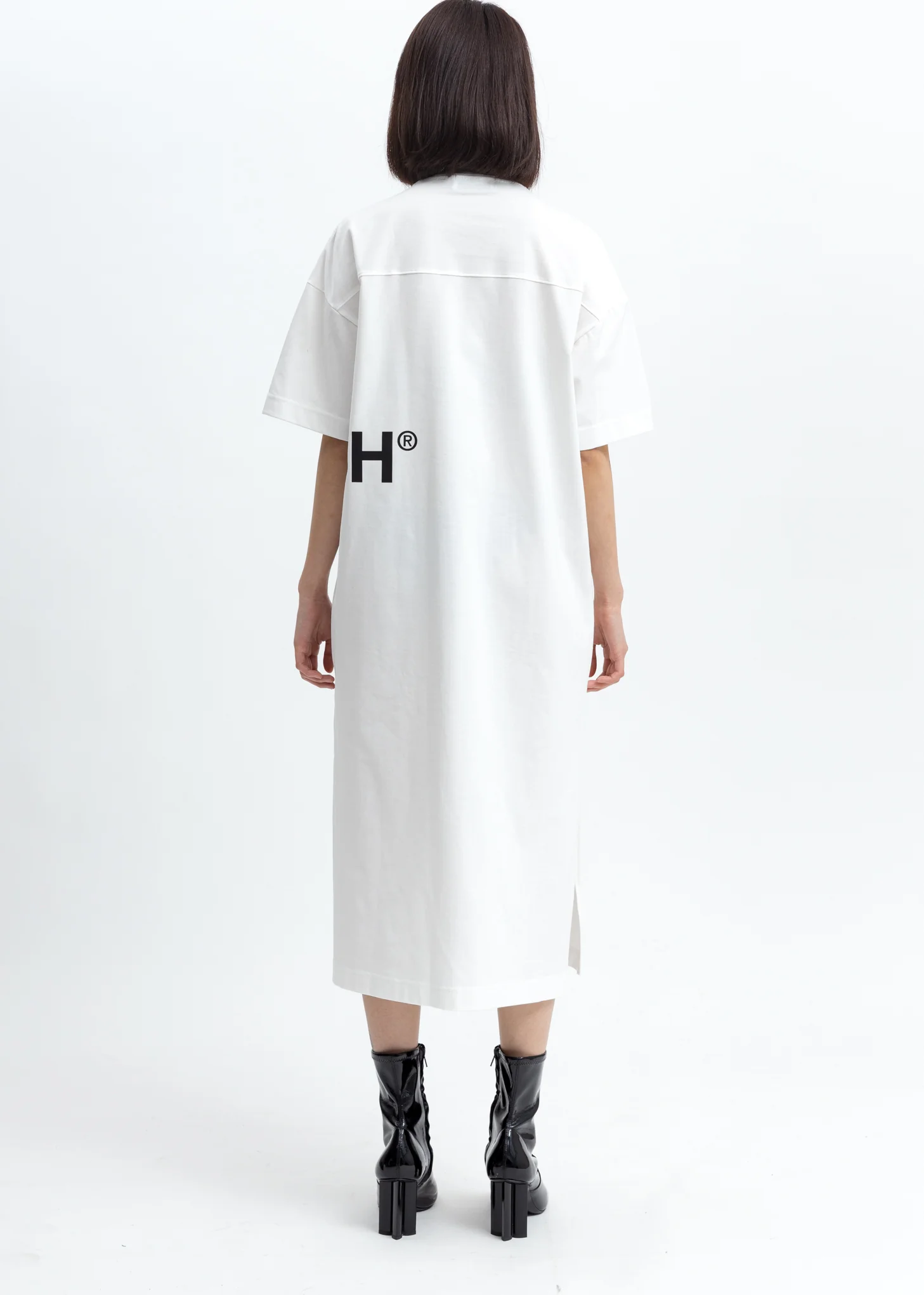 White  Pocket T-Shirt Dress - Image 3