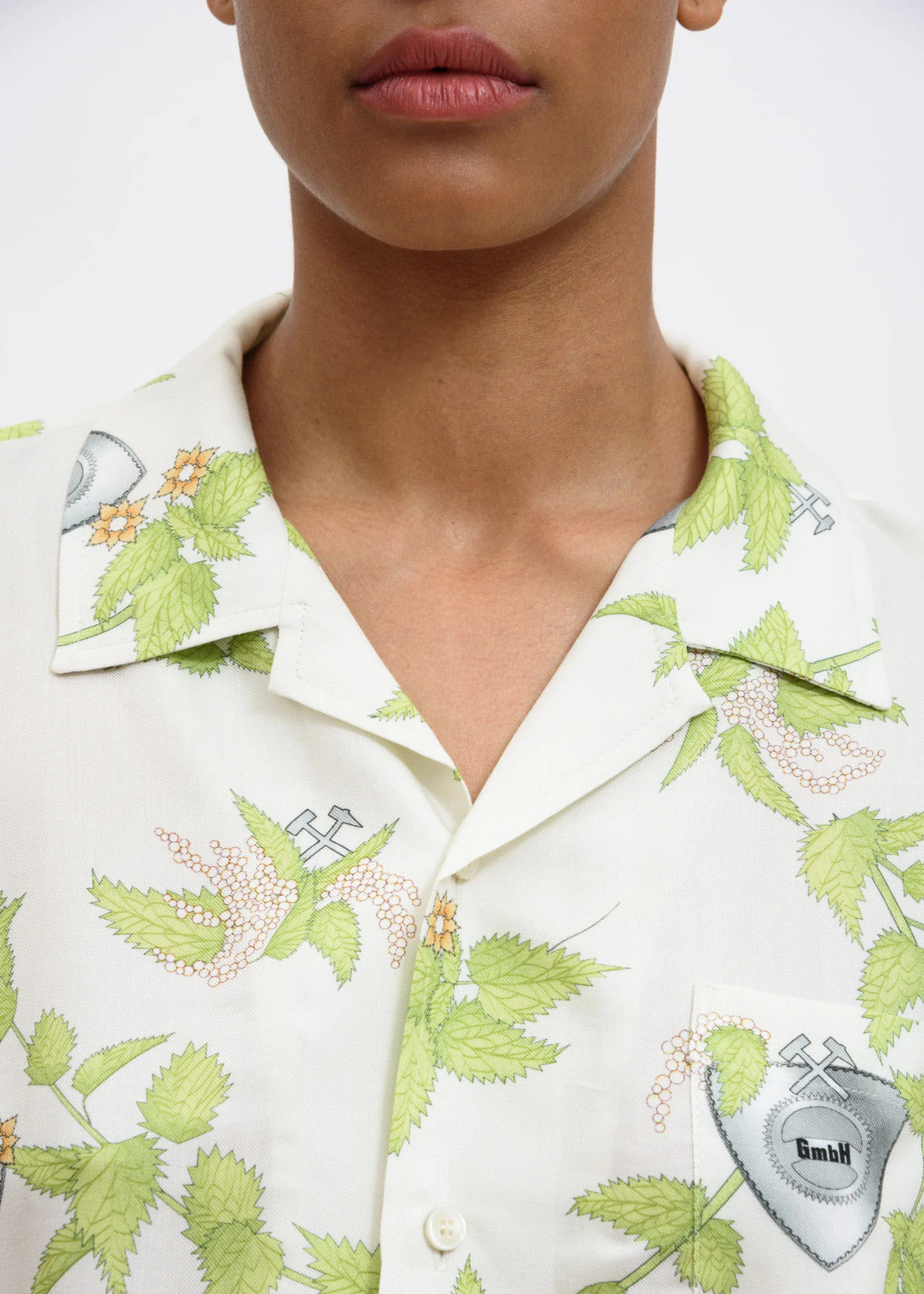 White Print Luka Bowling Shirt - Image 2