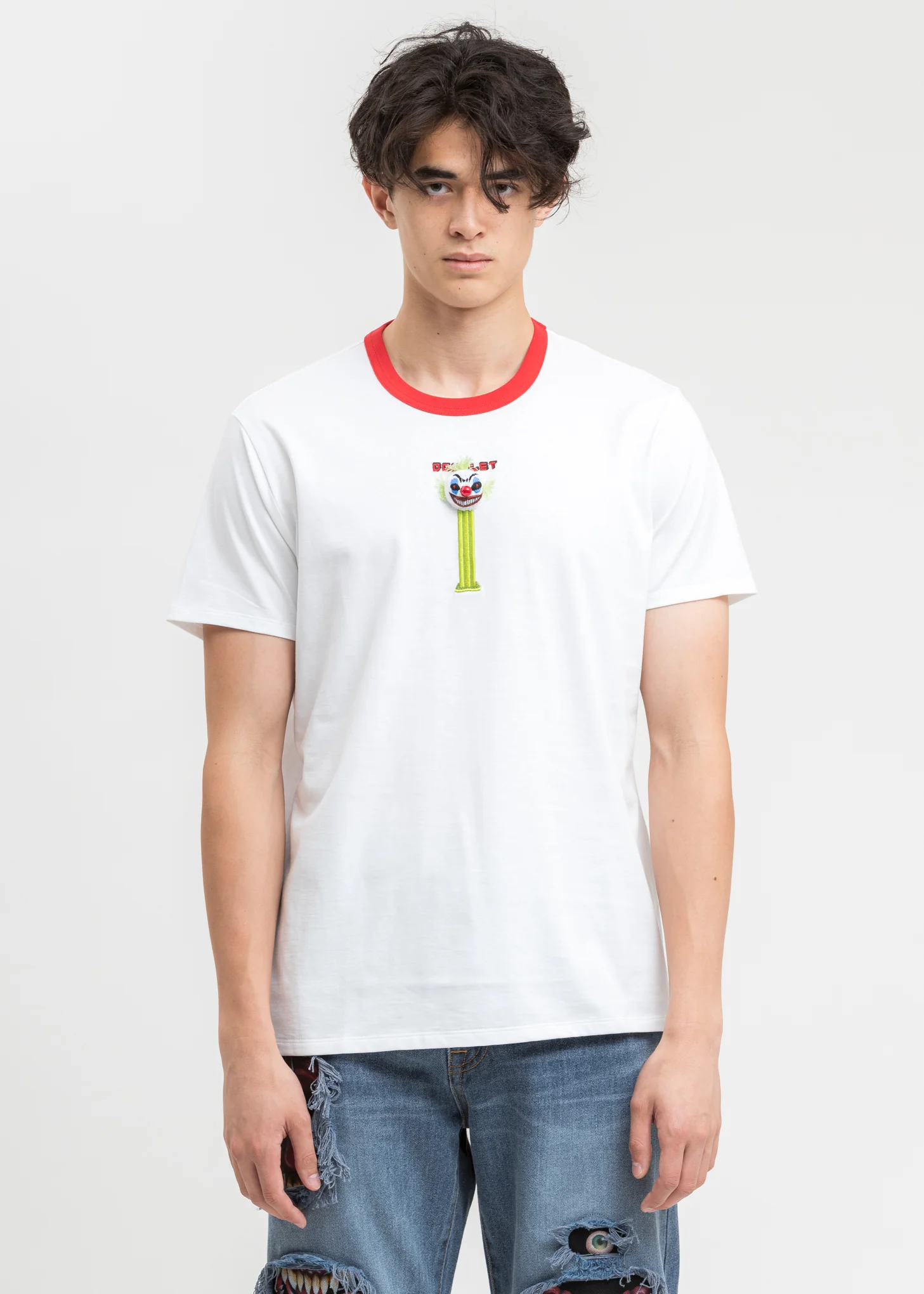 White Puppet Embroidery T-Shirt