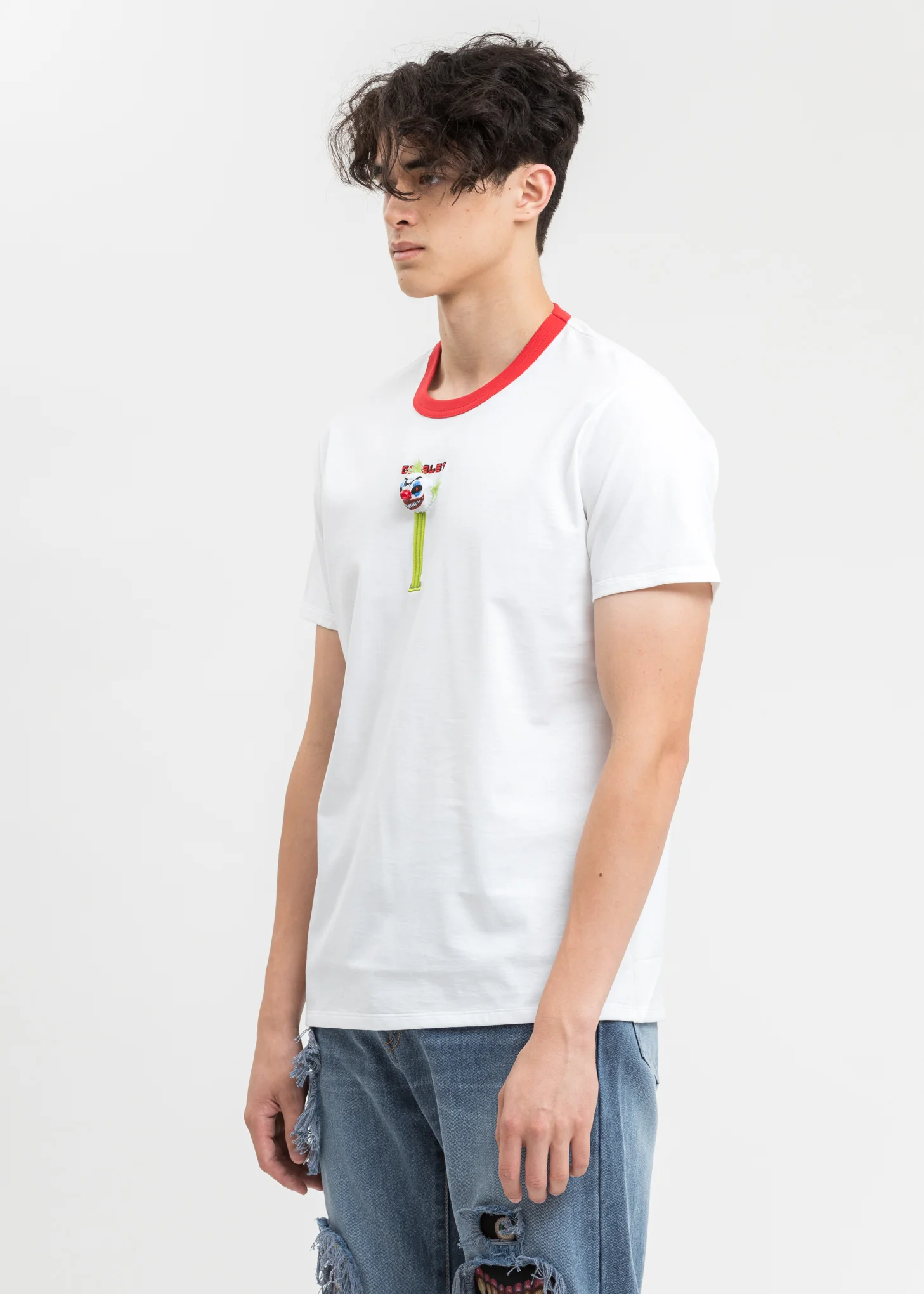 White Puppet Embroidery T-Shirt - Image 3