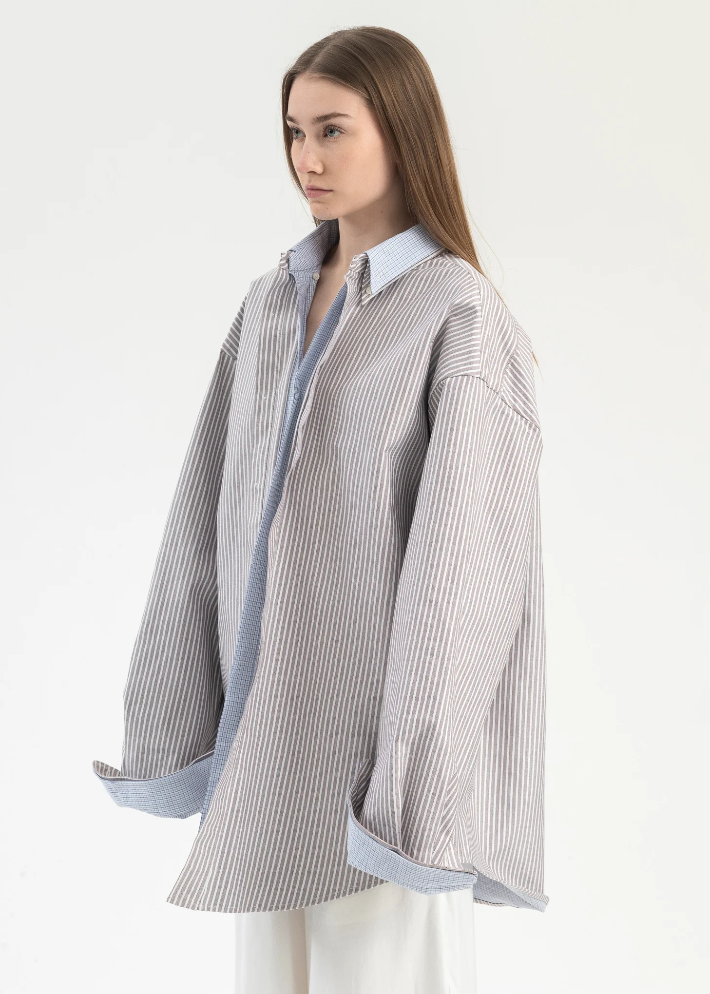 White/Purple And Blue Layered Shirt - Image 2