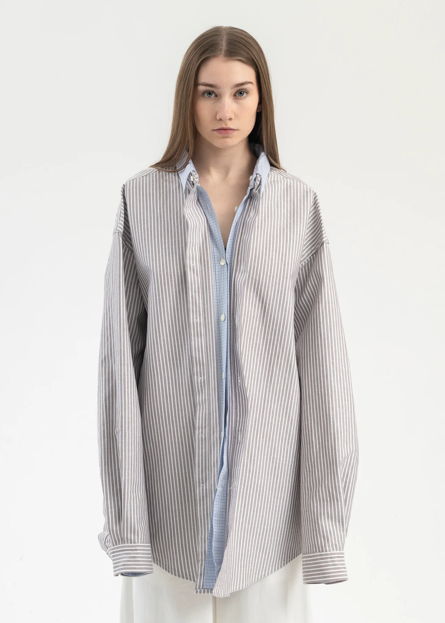White/Purple And Blue Layered Shirt - Image 4