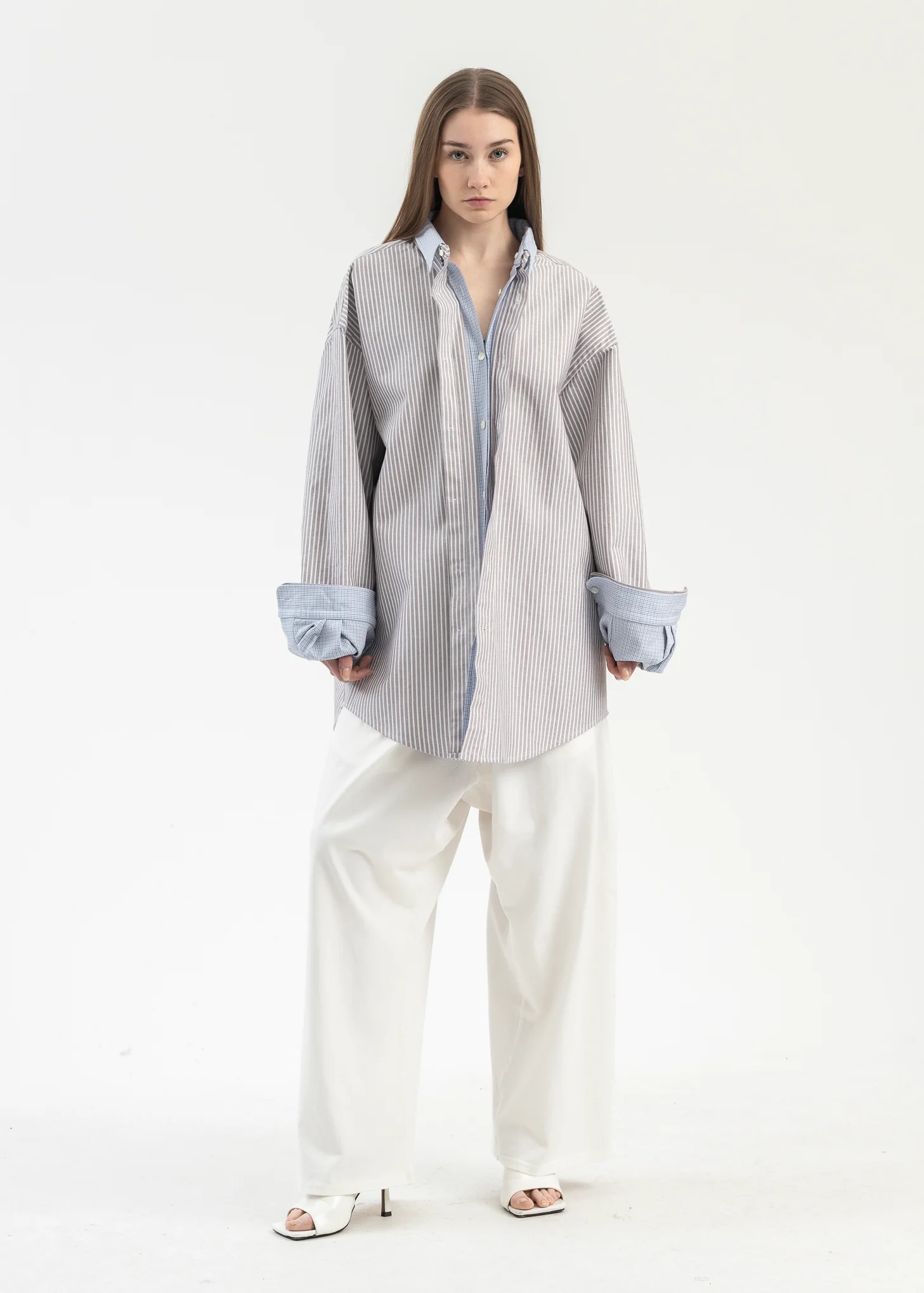 White/Purple And Blue Layered Shirt - Image 6