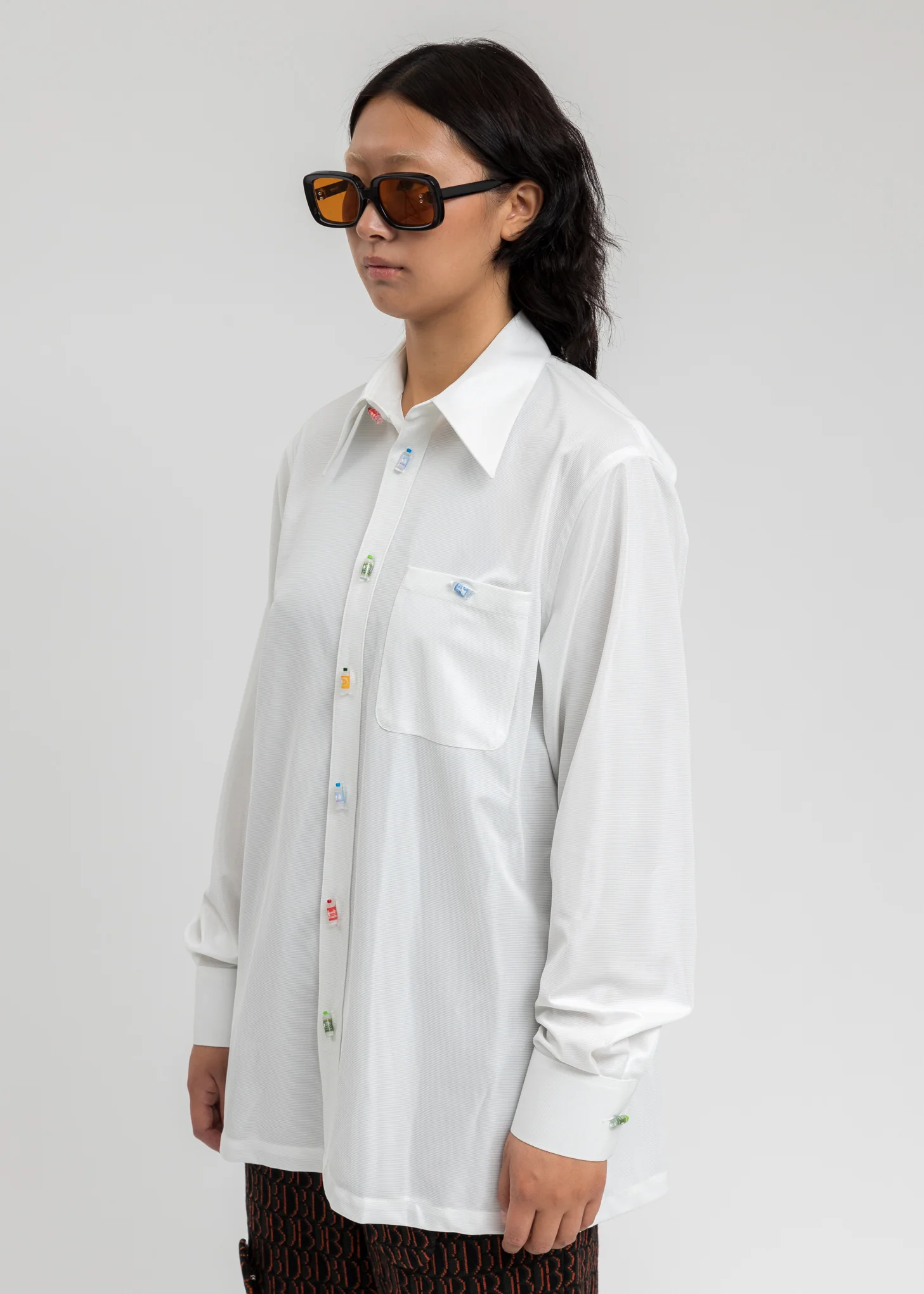 White Recycle Pet Bottle Shirt - Image 3