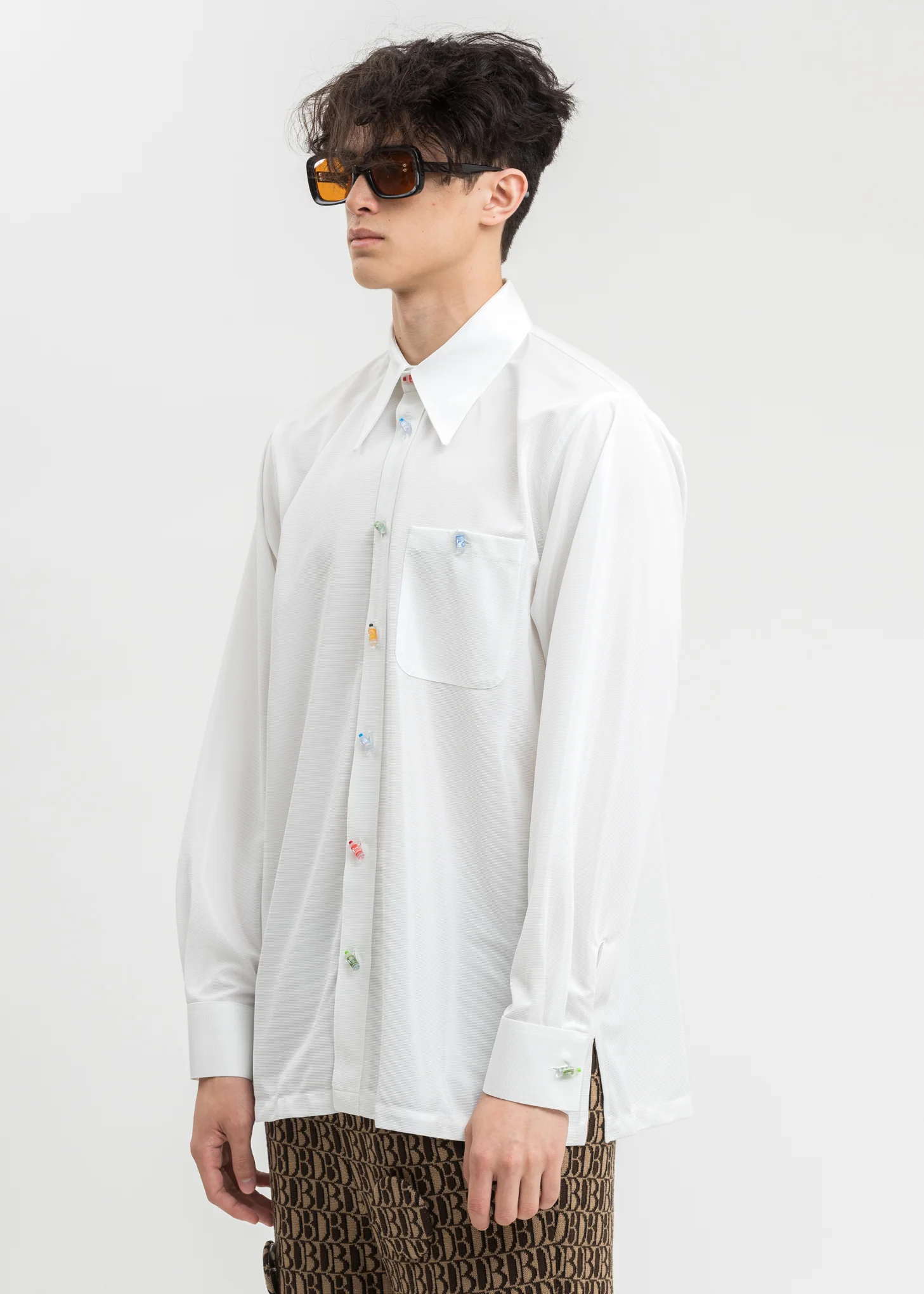 White Recycle Pet Bottle Shirt - Image 3
